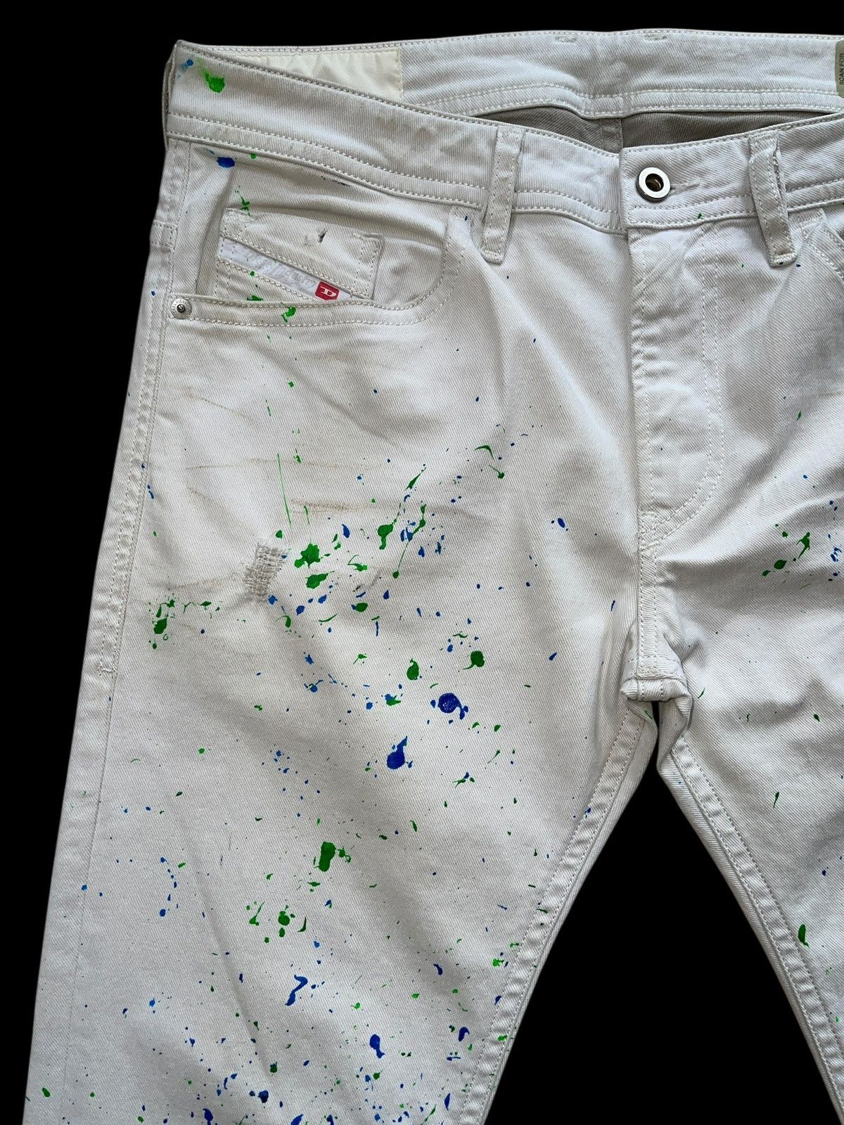 Diesel Diesel Thommer Slim-Skinny Paint Splatter Denim Size US 33 - 10 Thumbnail