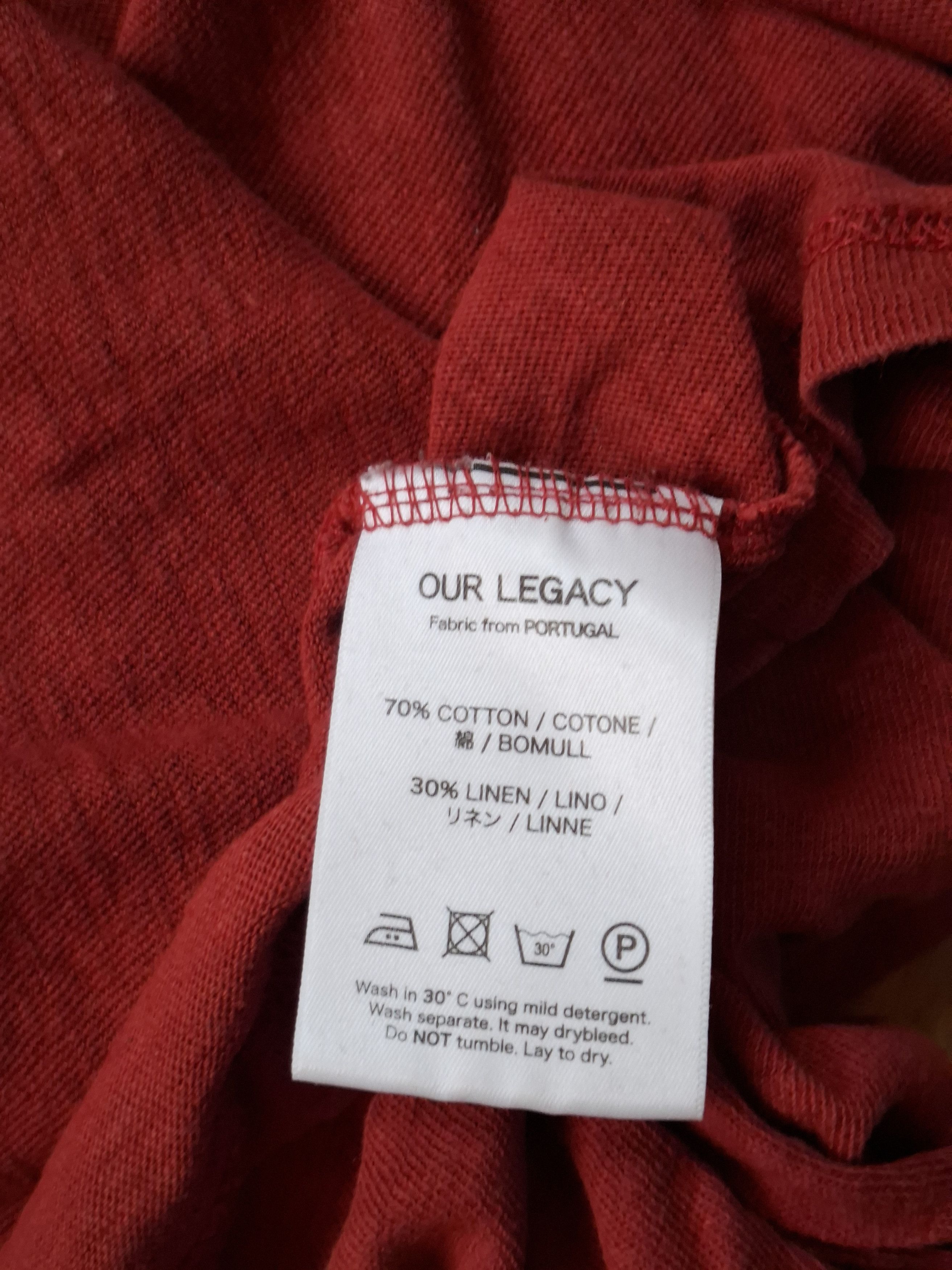 Our Legacy Rubian red Mid Sleeve t-shirt Size US S / EU 44-46 / 1 - 5 Thumbnail