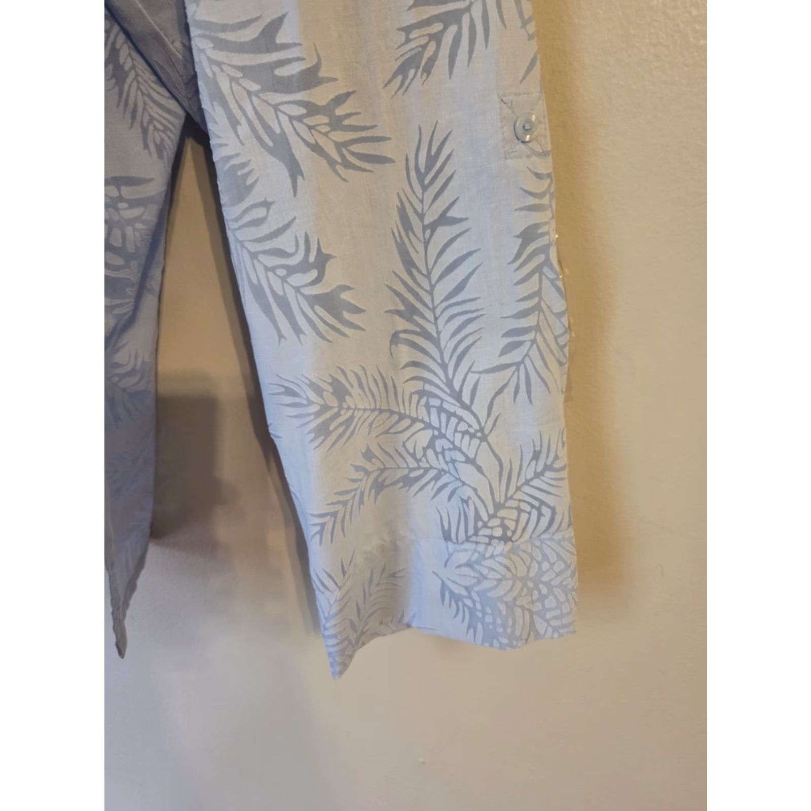 Vintage Jaclyn Smith Light Blue Botanical Long Sleeve Top Shirt 3X Plus Size XXL / US 16-18 / IT 52-54 - 5 Thumbnail