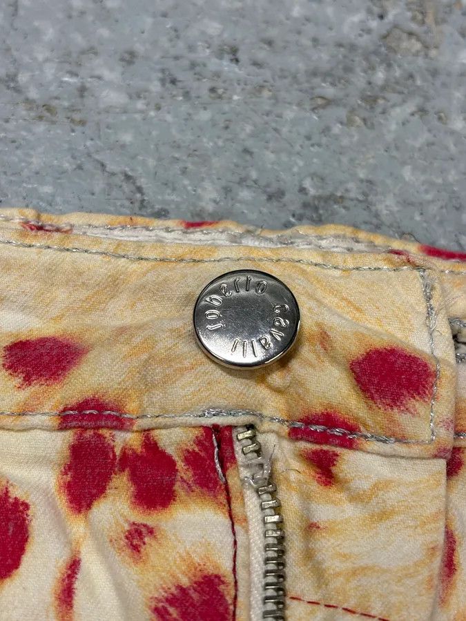 Designer × Roberto Cavalli × Vintage 2000s Roberto Cavalli Beige & Red Glamour Skirt Size 28" / US 6 / IT 42 - 6 Thumbnail