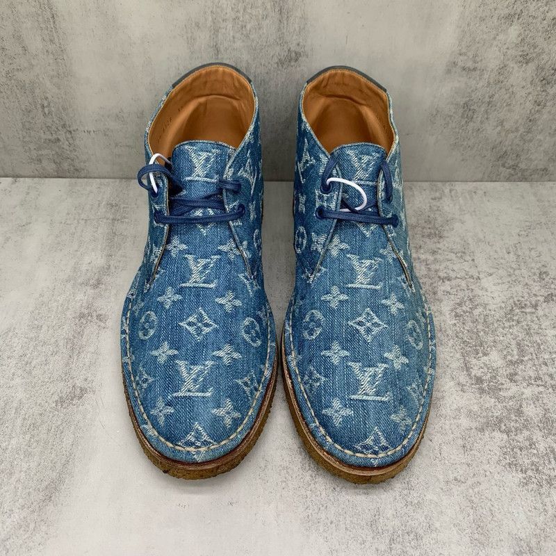 Louis Vuitton Louis Vuitton Blue Monogram Denim Short Boots - Size US 5.5 / IT 35.5 - 1 Thumbnail