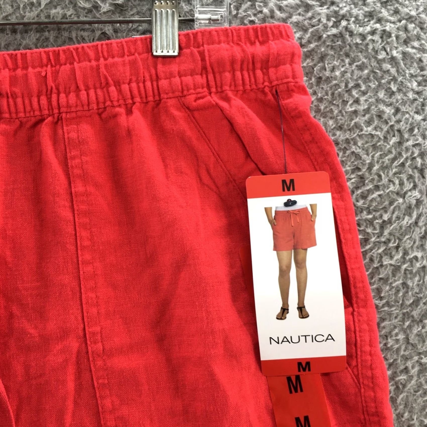 Nautica Nautica Utility Shorts Womens Medium Red Mid Rise Drawstring NEW Size 32" / US 10 / IT 46 - 5 Thumbnail