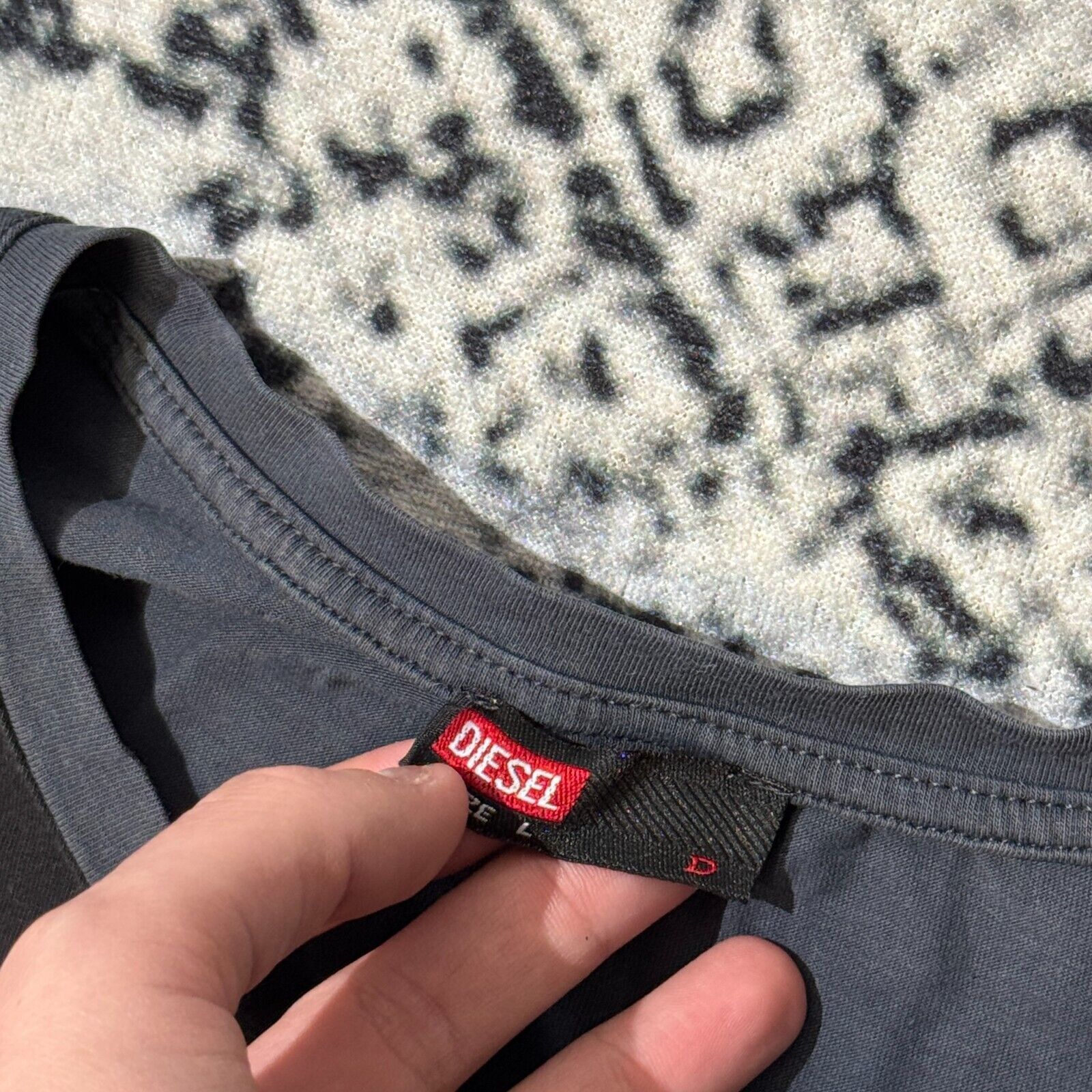 Diesel × Vintage Vintage Diesel Unisex Navy Gray Black Cotton T-Shirt Size L Size US L / EU 52-54 / 3 - 5 Thumbnail