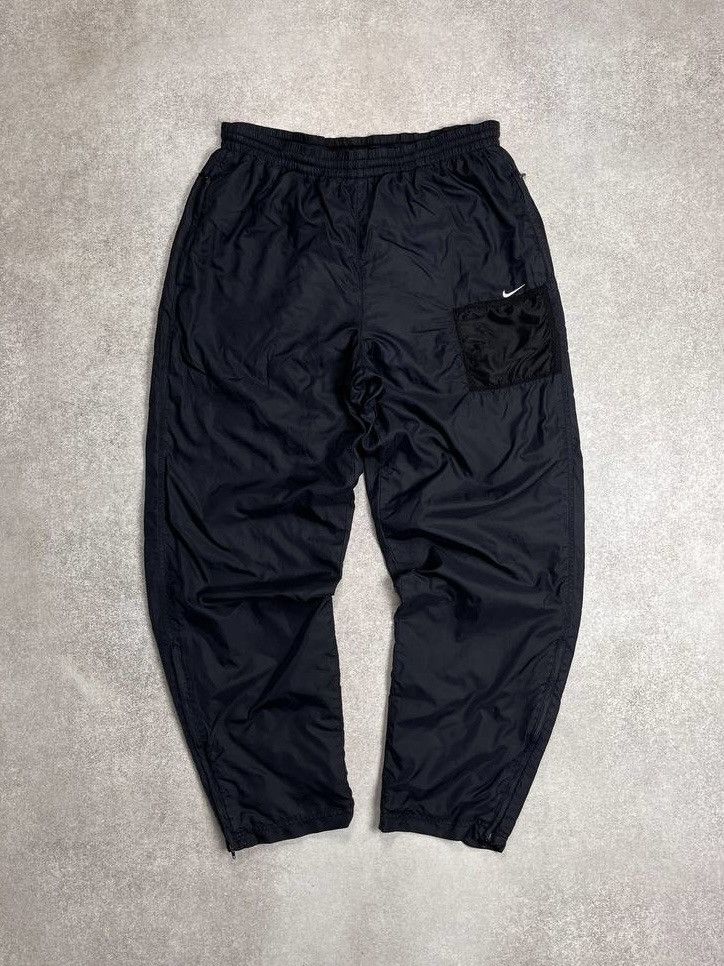 Nike × Vintage Vintage Nike Swoosh Baggy Nylon Track Pants Y2K M Size US 32 / EU 48 - 2 Thumbnail