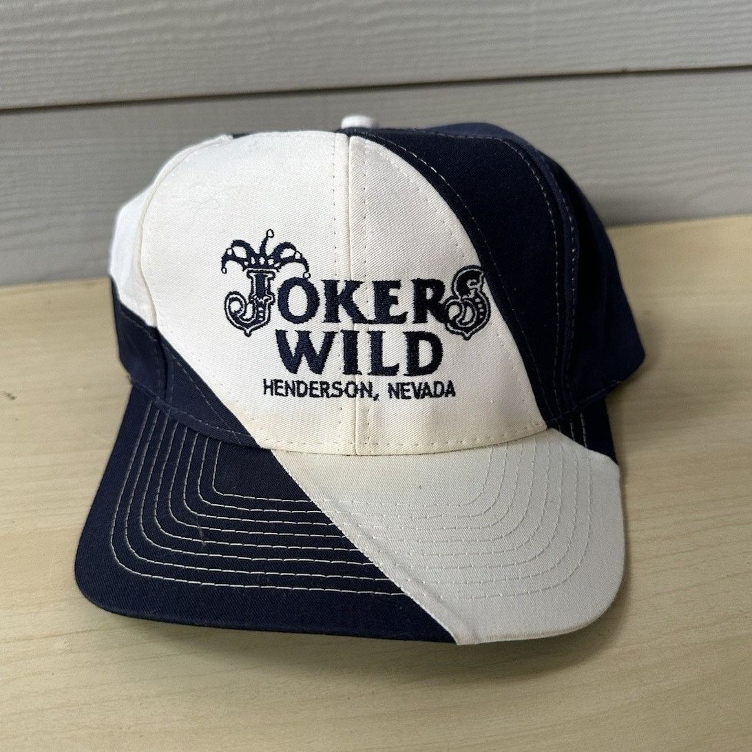 Vintage Jokers Wild Casino Swirl Snapback White & Blue Henderson NV Size ONE SIZE - 1 Thumbnail