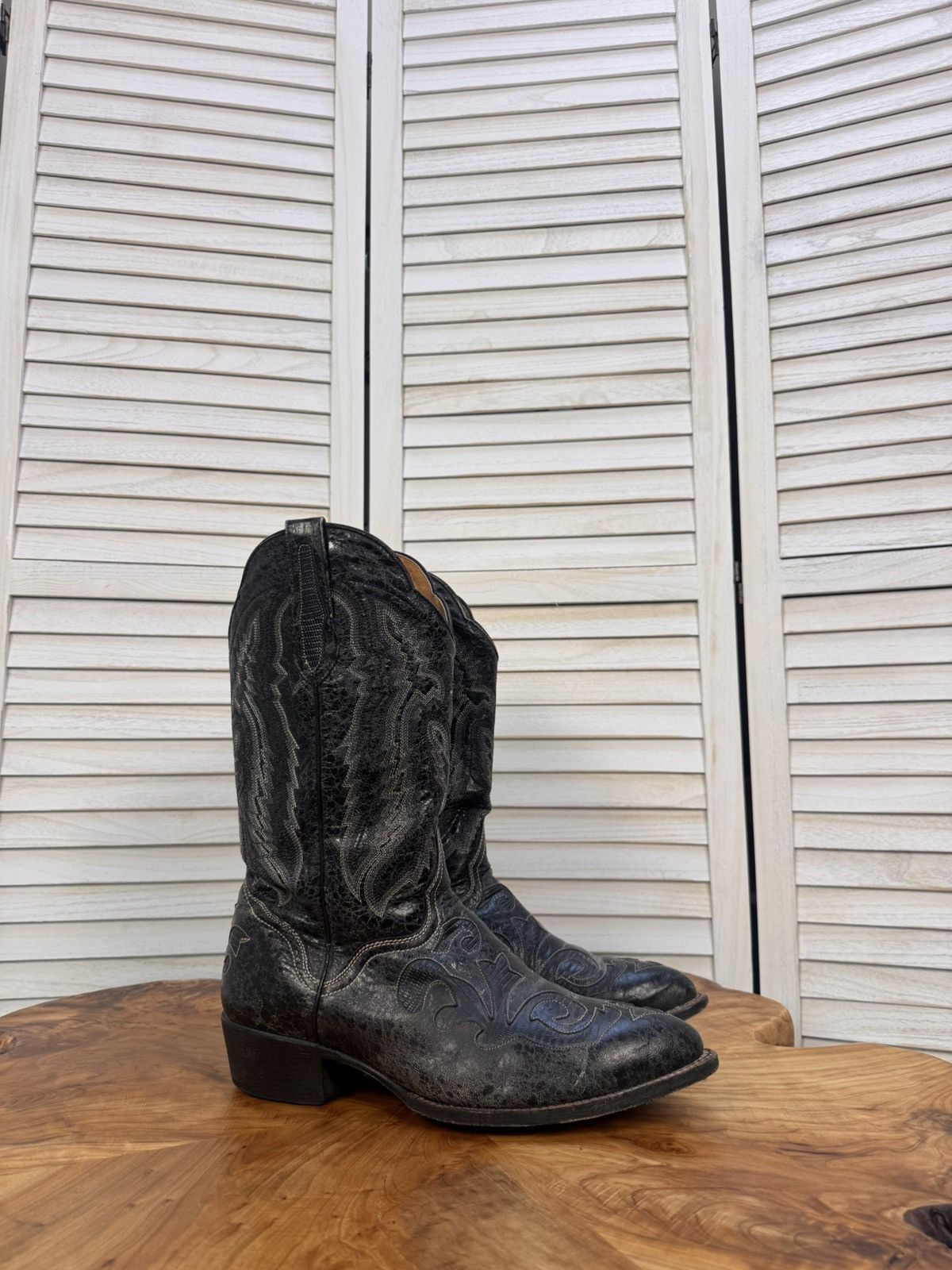 Other Vintage J.S. Dillon Men’s Cowboy Boots Black Leather USA 10 Size US 10 / EU 43 - 1 Thumbnail