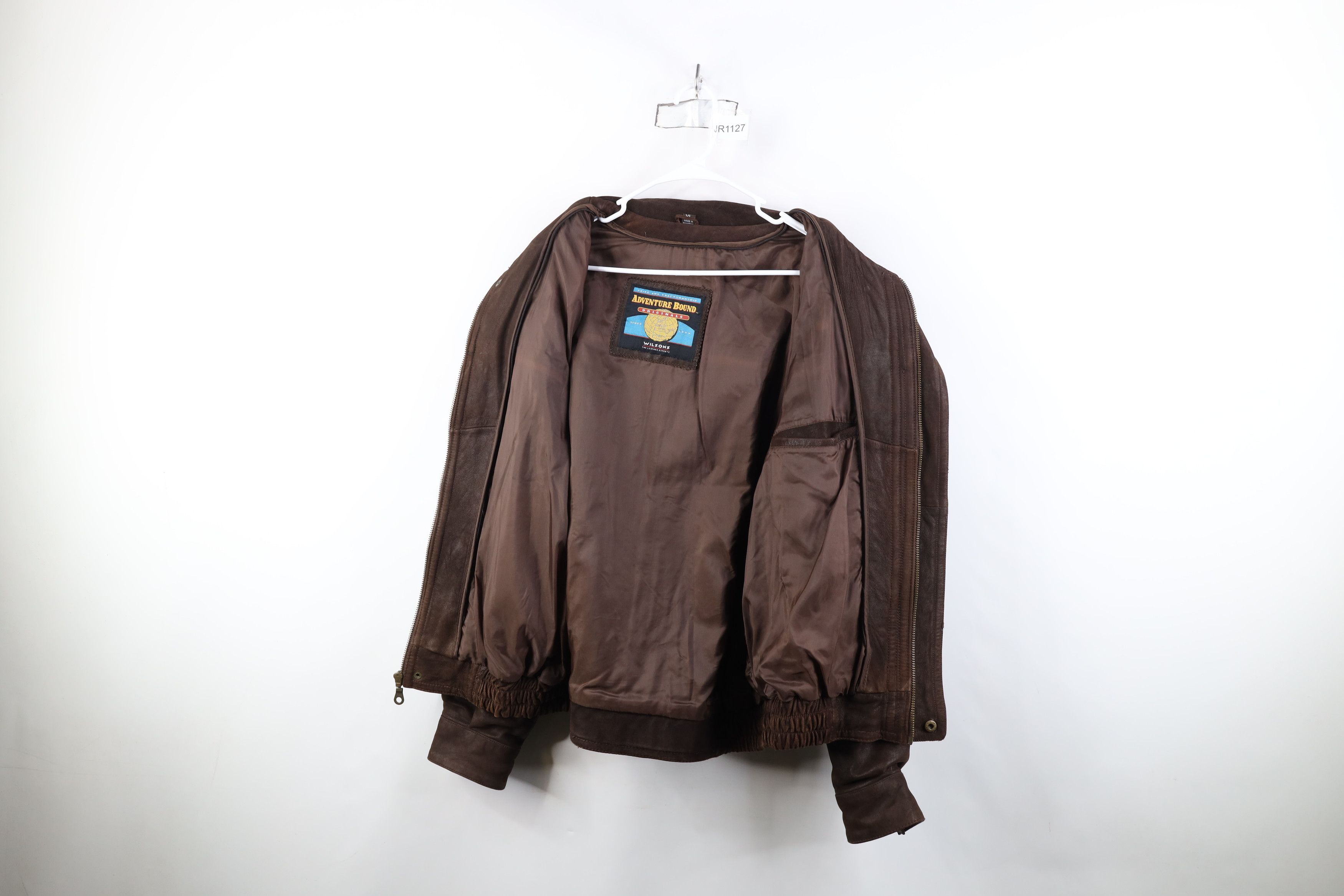 Vintage Vintage 90s Streetwear Full Zip Leather Flight Bomber Jacket Size US L / EU 52-54 / 3 - 12 Thumbnail