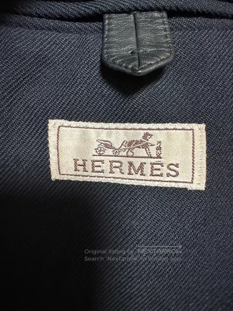 Hermes Hermes Casual Wool Blazer, 100% Wool + Lamb Leather, Colla Size 48R - 7 Thumbnail