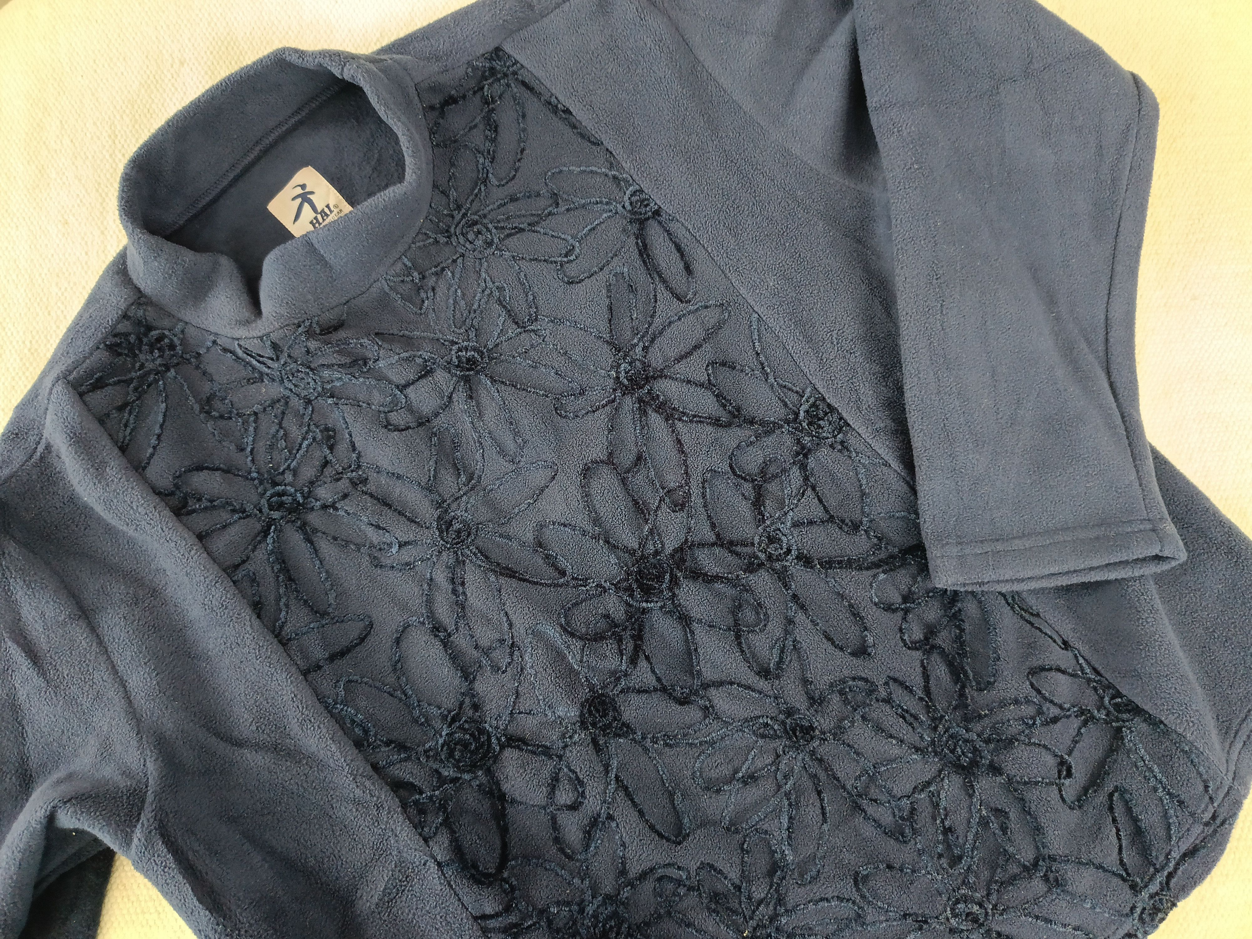 HAI sporting gear by Issey Miyake Japan indigo poly sweater