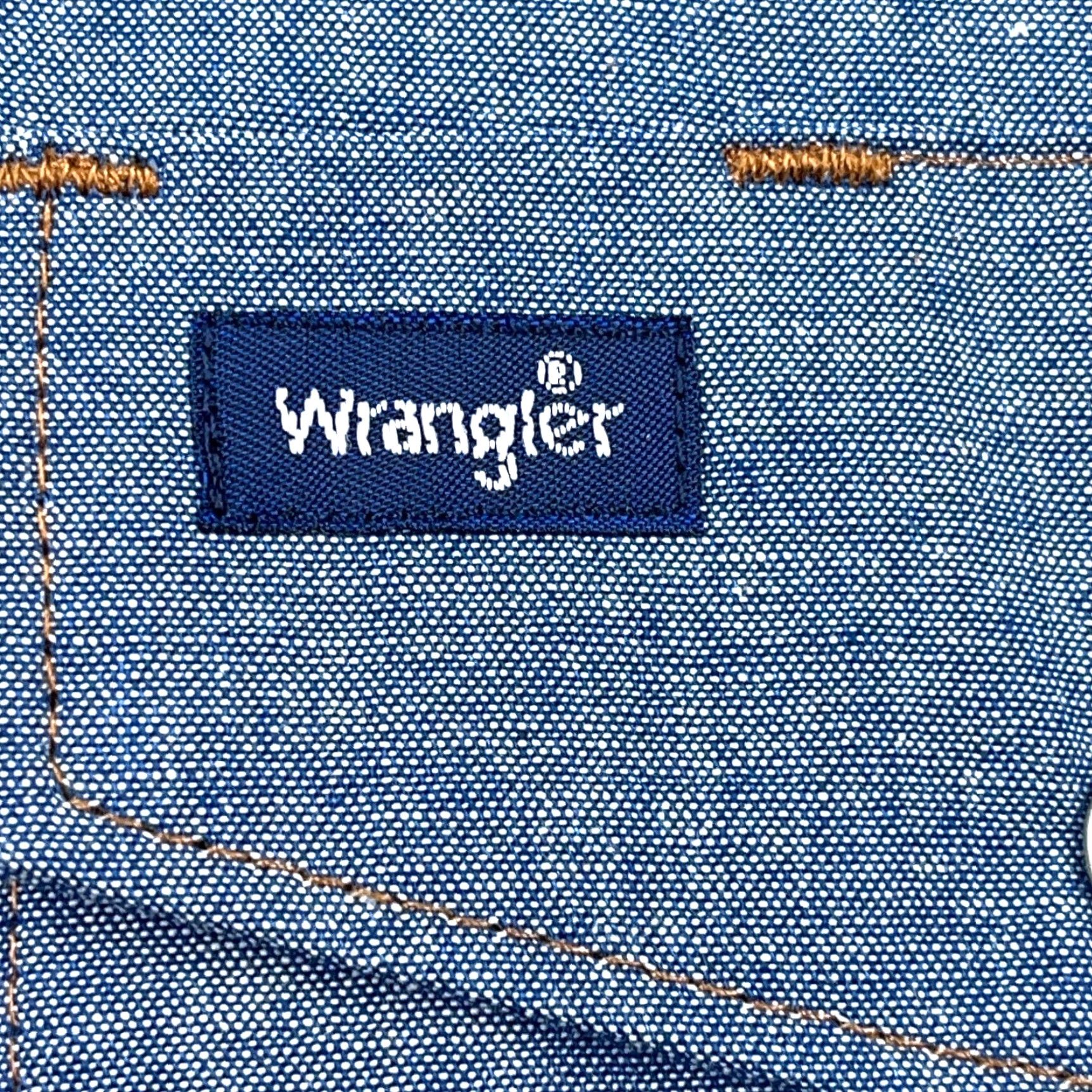 Wrangler Wrangler Men's Denim Shirt Large Blue Western Cowboy Pearl Snap Casual Workwear 90s Outdoor Size US L / EU 52-54 / 3 - 7 Thumbnail