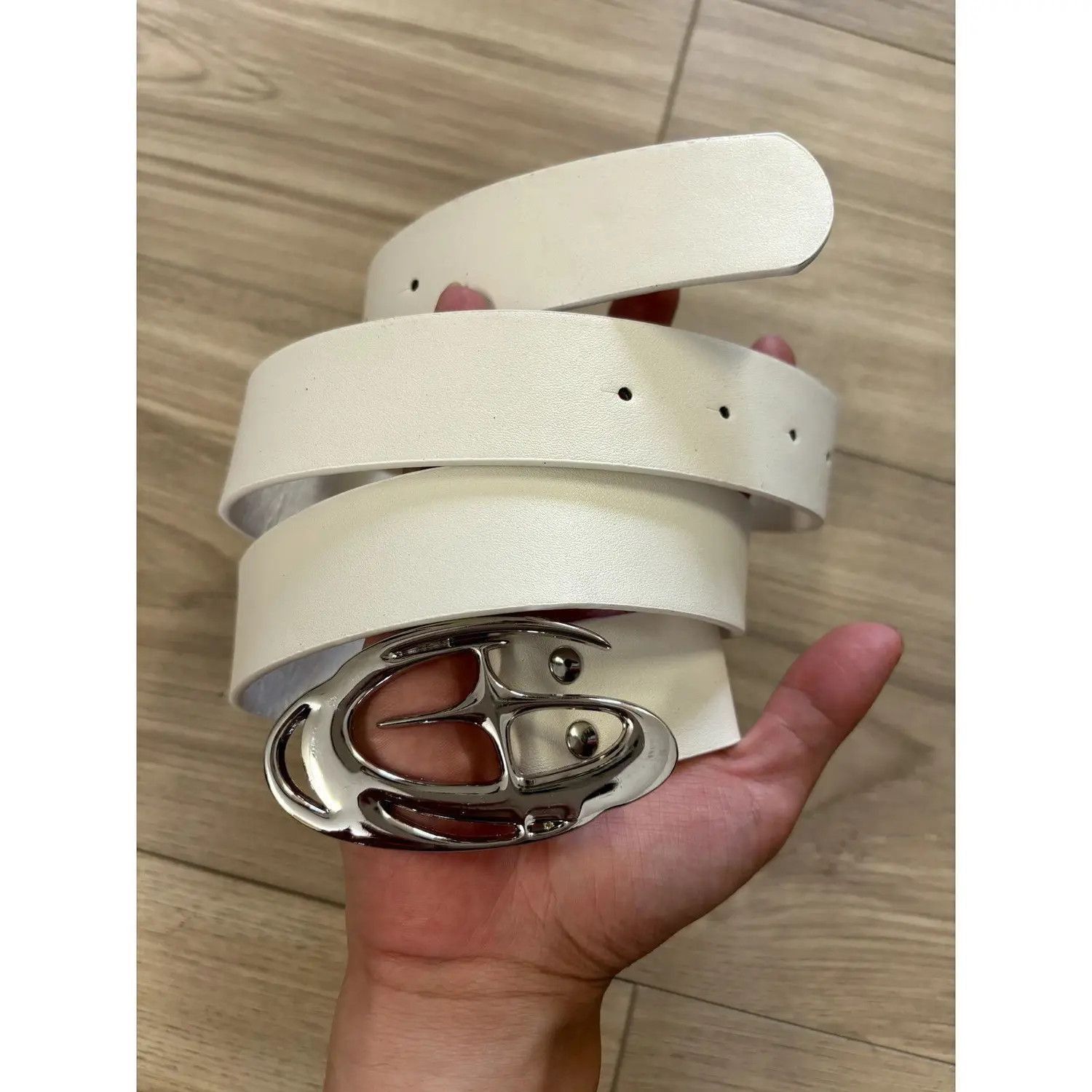 Japanese Brand × Vintage White Star Moon Buckle Belt Size ONE SIZE - 1 Thumbnail