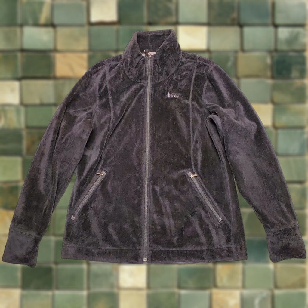 Vintage REI Fleece Jacket Womens Large Black Full Zip Outdoor Casual Jacket Size L Men Blue All Seasons Pockets Zip 100% Polyester Nature Outdoor Size L / US 10 / IT 46 - 1 Thumbnail