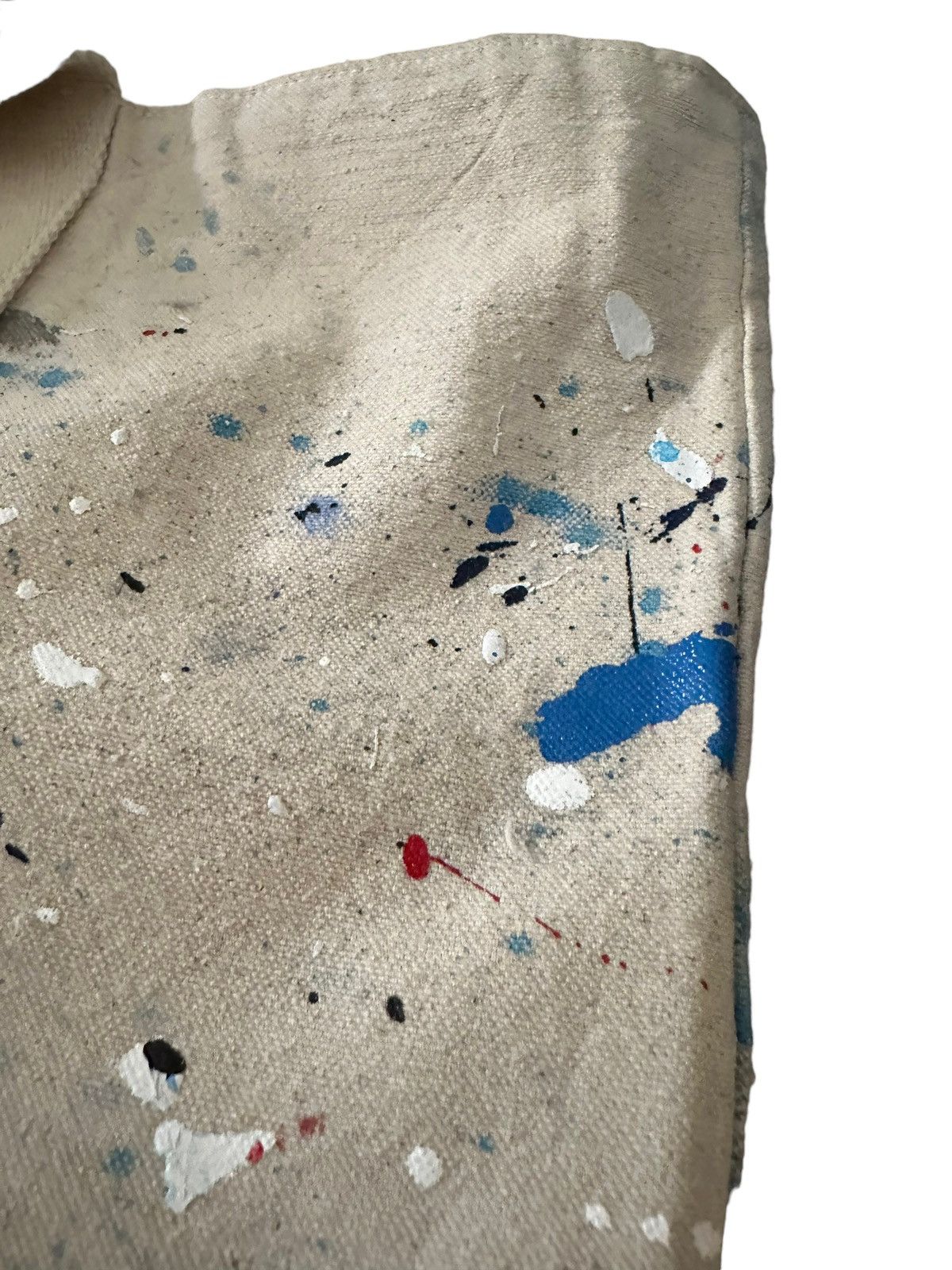 Greg Lauren Paint Splattered Beige Tote Size ONE SIZE - 4 Thumbnail