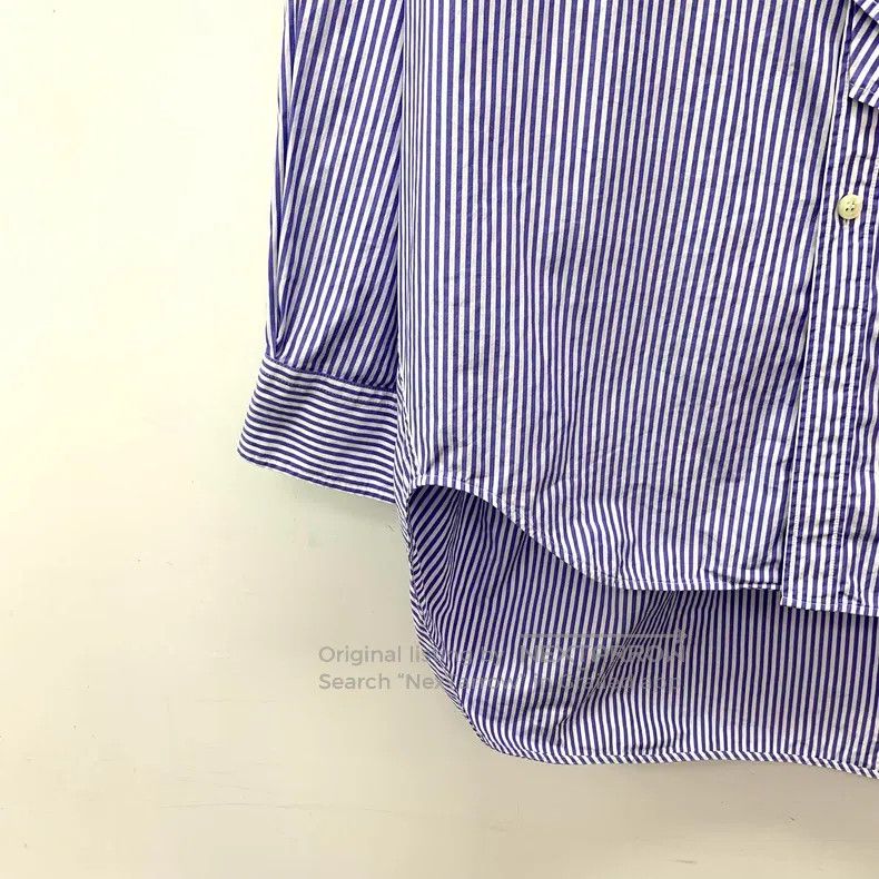 Balenciaga Balenciaga Blue striped back lettering print cotton long-s Size XXS / US 00 / IT 34 - 4 Thumbnail