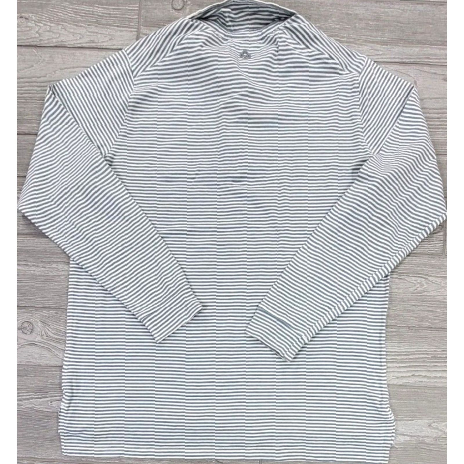 Vintage Tasc Polo Shirt Mens Striped Long Sleeve Cotton Blend Gray White Size L Size US L / EU 52-54 / 3 - 4 Thumbnail