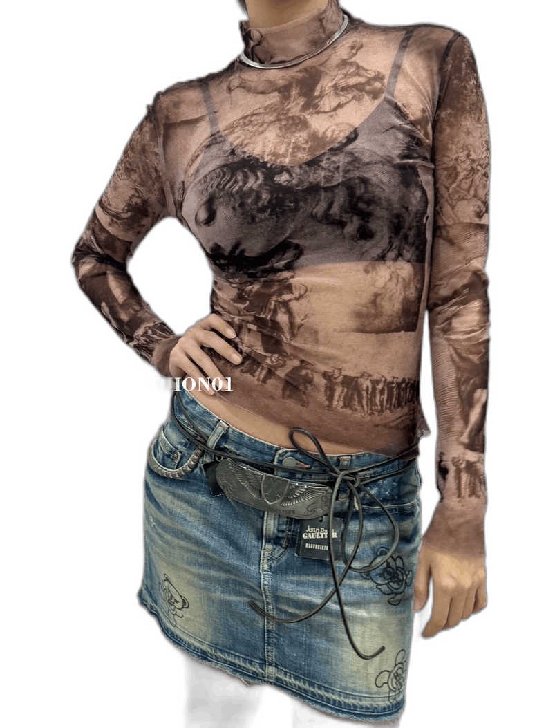 Jean Paul Gaultier sheer long sleeve artistic top by gaultier Size US M / EU 48-50 / 2 - 1 Thumbnail