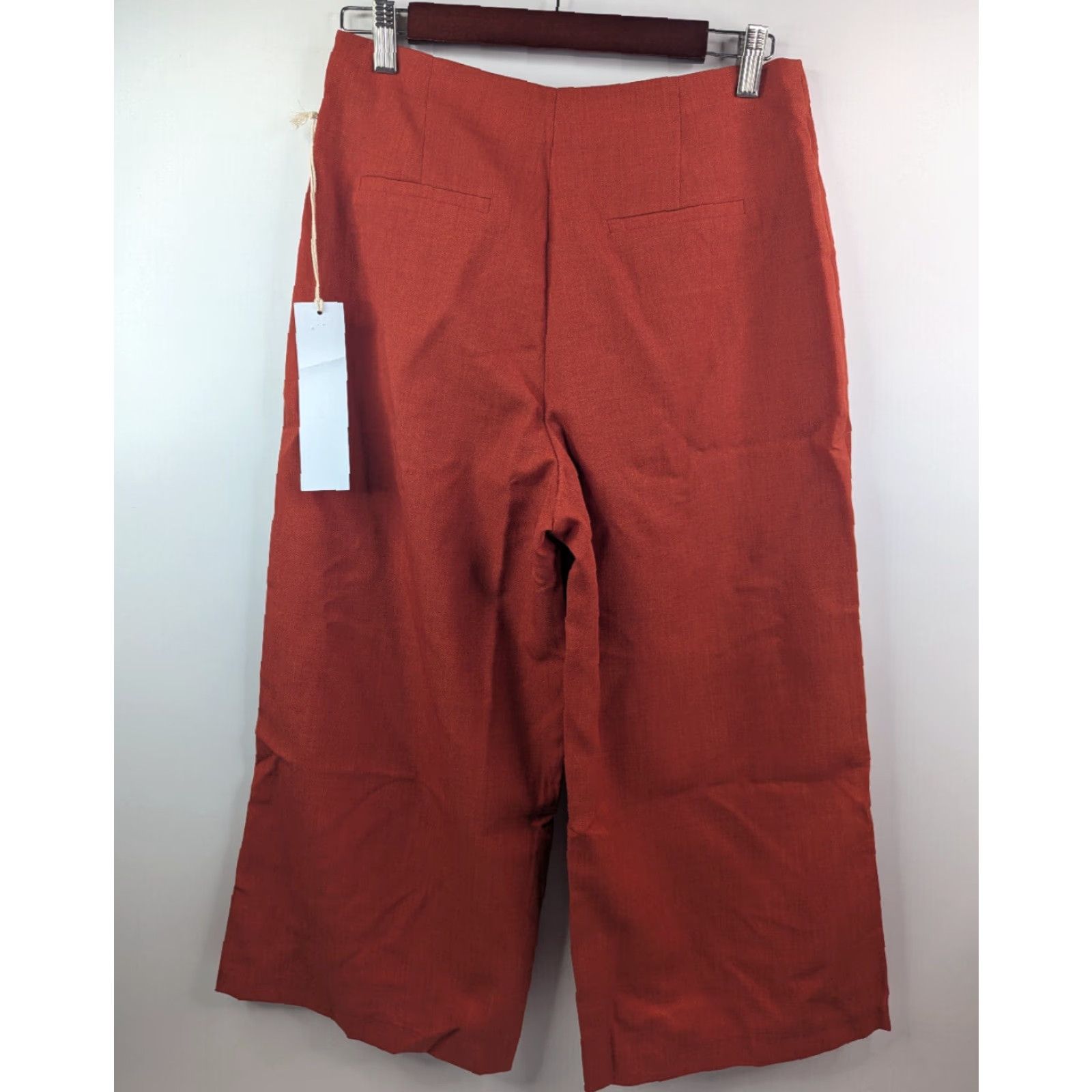 Vintage NWT Lumiere Women’s Medium Orange Faux Wrap Dress Pants Wide Leg Dress Pants Capri Women M Orange Wide Leg Regency? Size 32" / US 10 / IT 46 - 4 Thumbnail