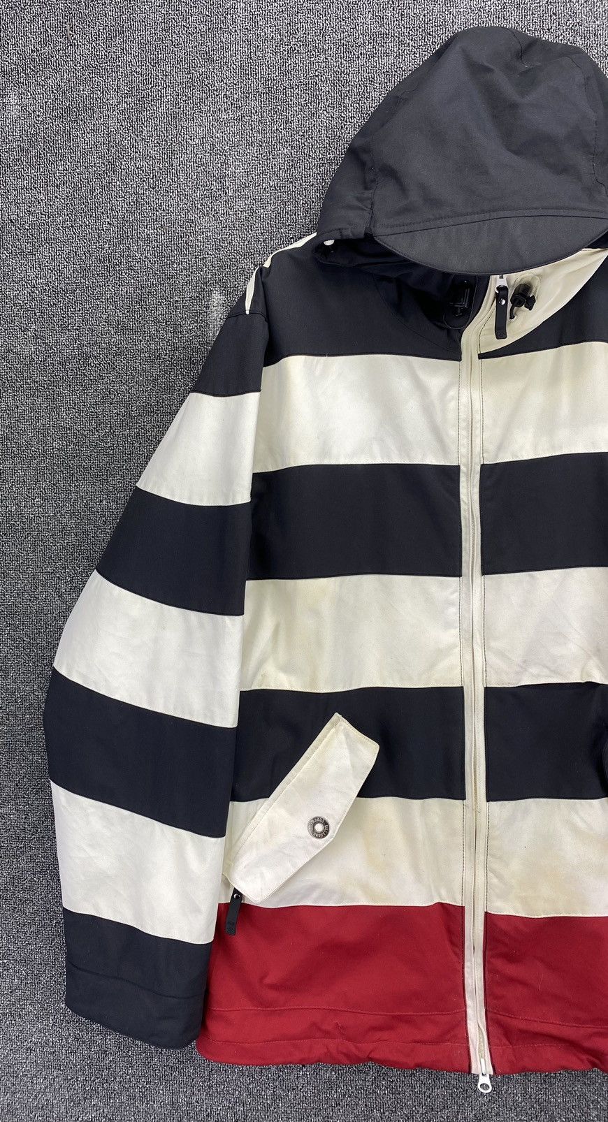 Billabong Vintage Billabong Striped Hooded Outerwear Jacket Size US L / EU 52-54 / 3 - 3 Thumbnail