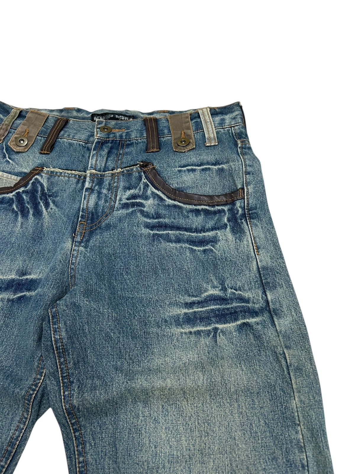 GOSTAR DE FUGA Strange Heaven Double Waist Clawn Mark Whisker Light Washed Size US 30 / EU 46 - 7 Thumbnail