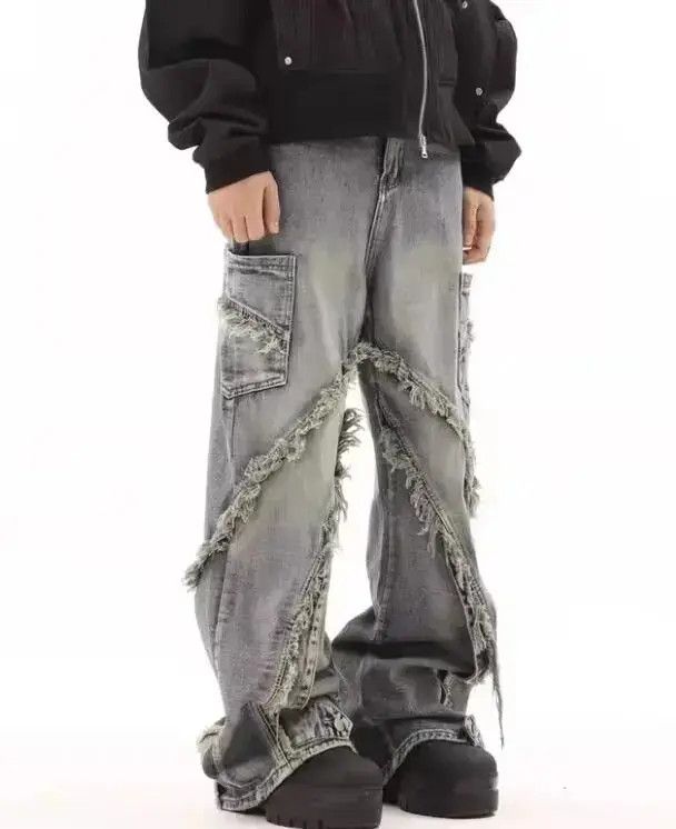 Japanese Brand Retro ruined whiskering design washed distressed jeans Size US 32 / EU 48 - 6 Thumbnail