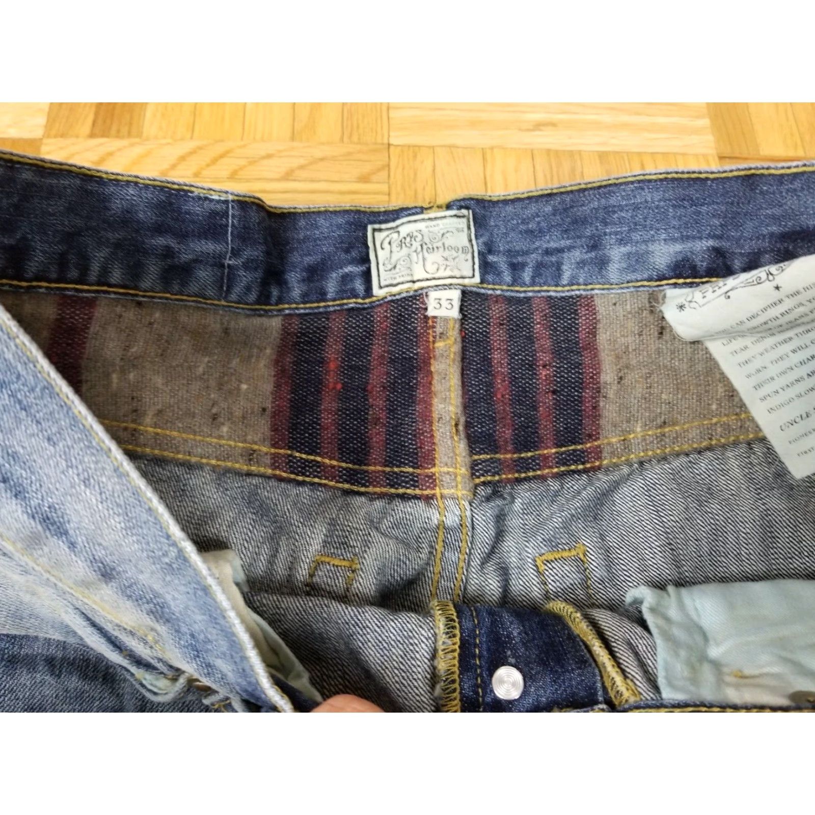 Prps PRPS JAPAN DENIM DISTRESSED JEANS MADE IN USA SZ 33 Jeans Men 33 34 45 INCH BLUE VINTAGE USA Pattern Solid Cotton Denim Size US 33 - 5 Thumbnail