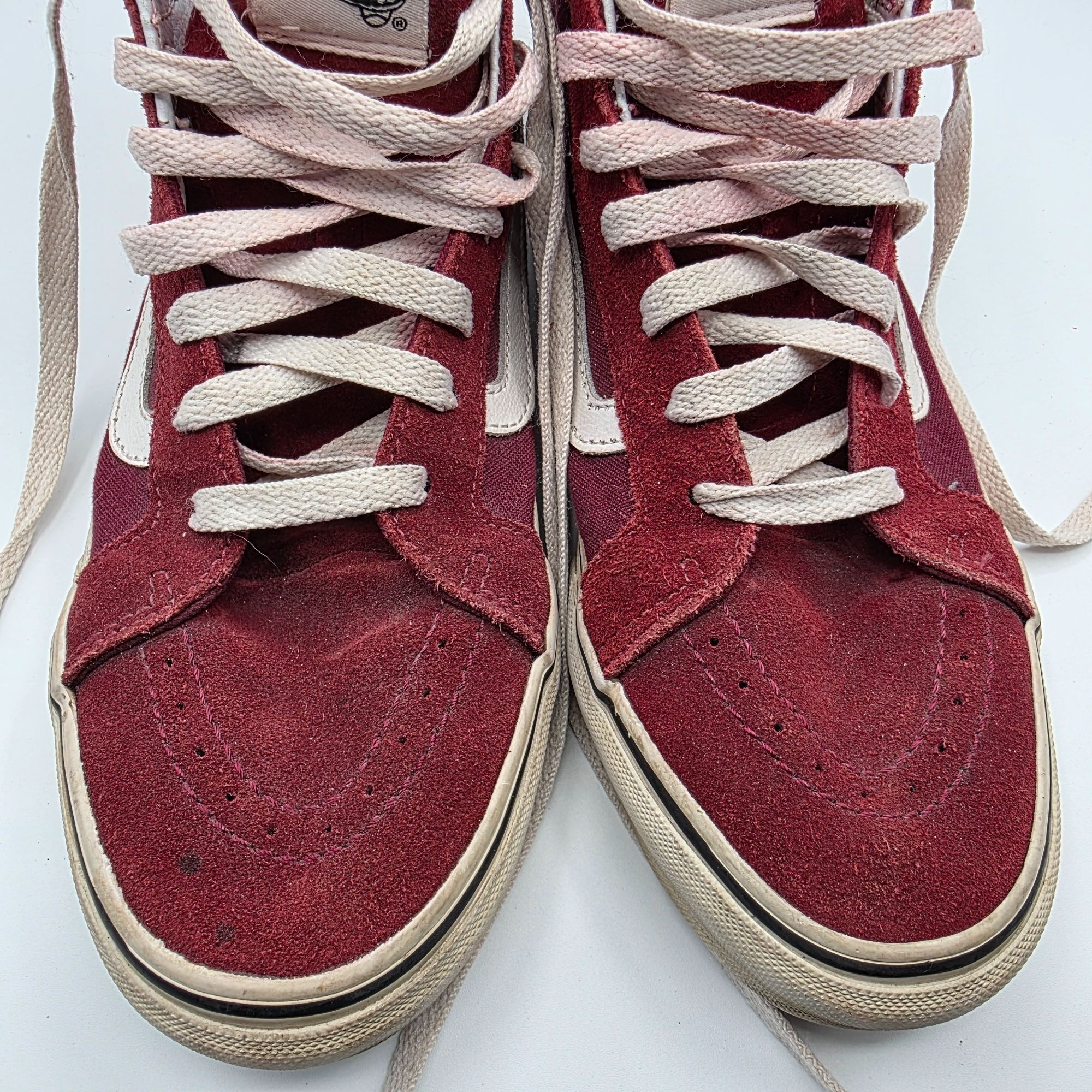 Vans Vans Sk8 Hi Womens Size 9.5 Maroon White HighTop Sneaker Sho Size US 9.5 / IT 39.5 - 10 Thumbnail