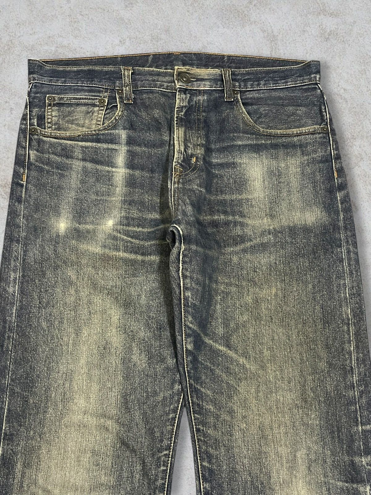 Jun Takahashi Vintage Y2K Japanese Denim Grey Sandwash Ripped Regular Cut Size US 34 / EU 50 - 3 Thumbnail