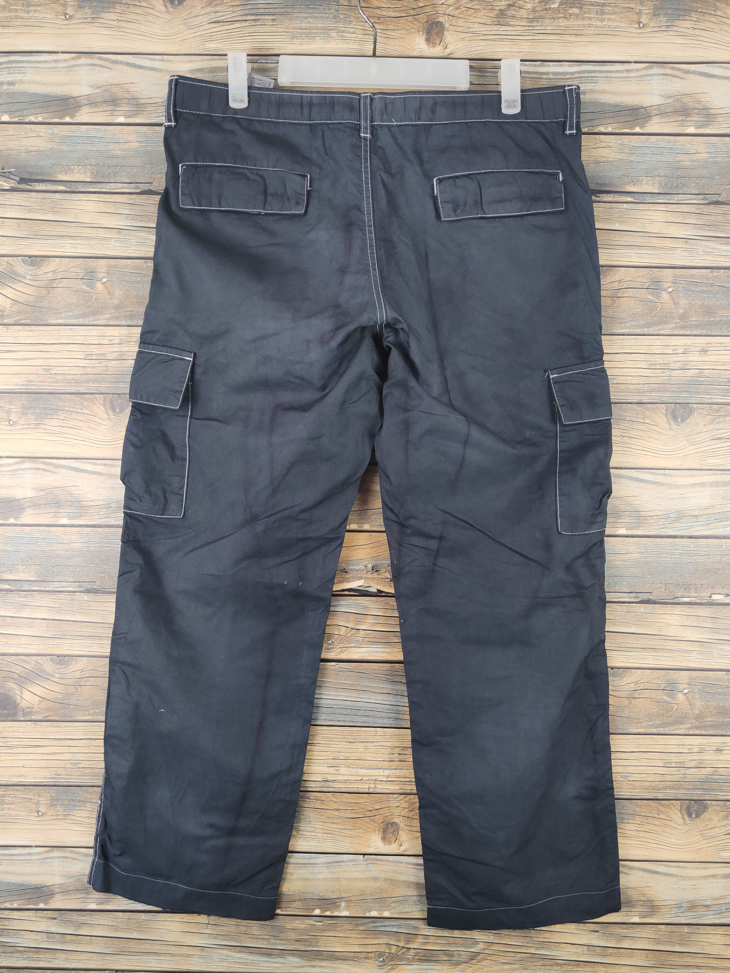 Japanese Brand DL Topvalu Black Multipocket Cargo Pants #46-093 Size US 32 / EU 48 - 7 Thumbnail