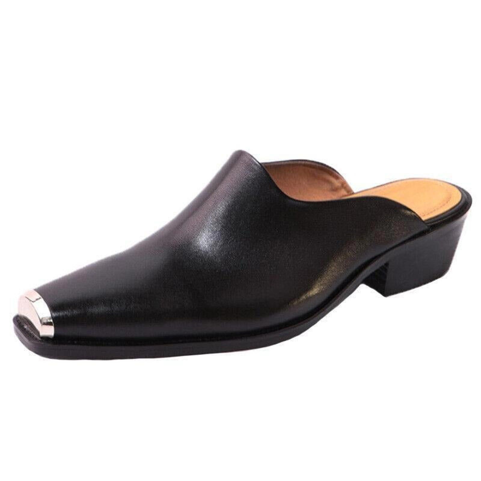 Leather Chrome Cap Leather Mules Size US 9 / EU 42 - 6 Thumbnail