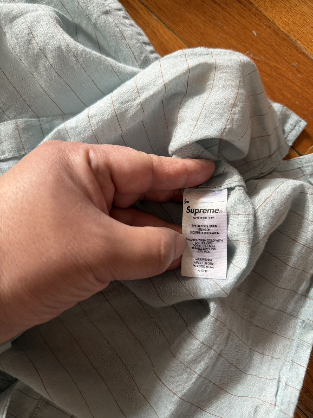 Supreme Supreme Linen Button Up Size US L / EU 52-54 / 3 - 4 Thumbnail