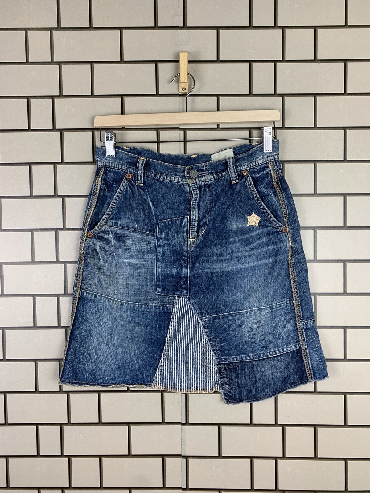 Japanese Brand ANTGAUGE Patchwork Denim Skirt