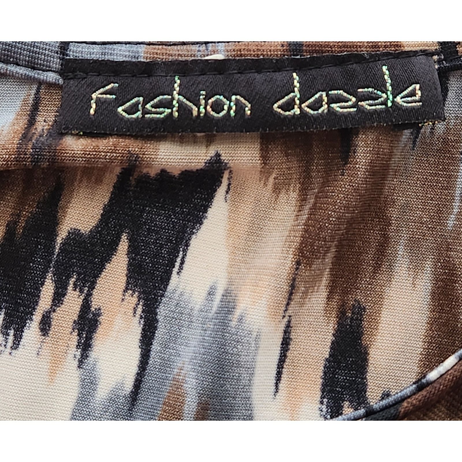 Other Fashion Dazzle Brown Black Gray Chevron Striped Dress XS Size XS / US 0-2 / IT 36-38 - 4 Thumbnail