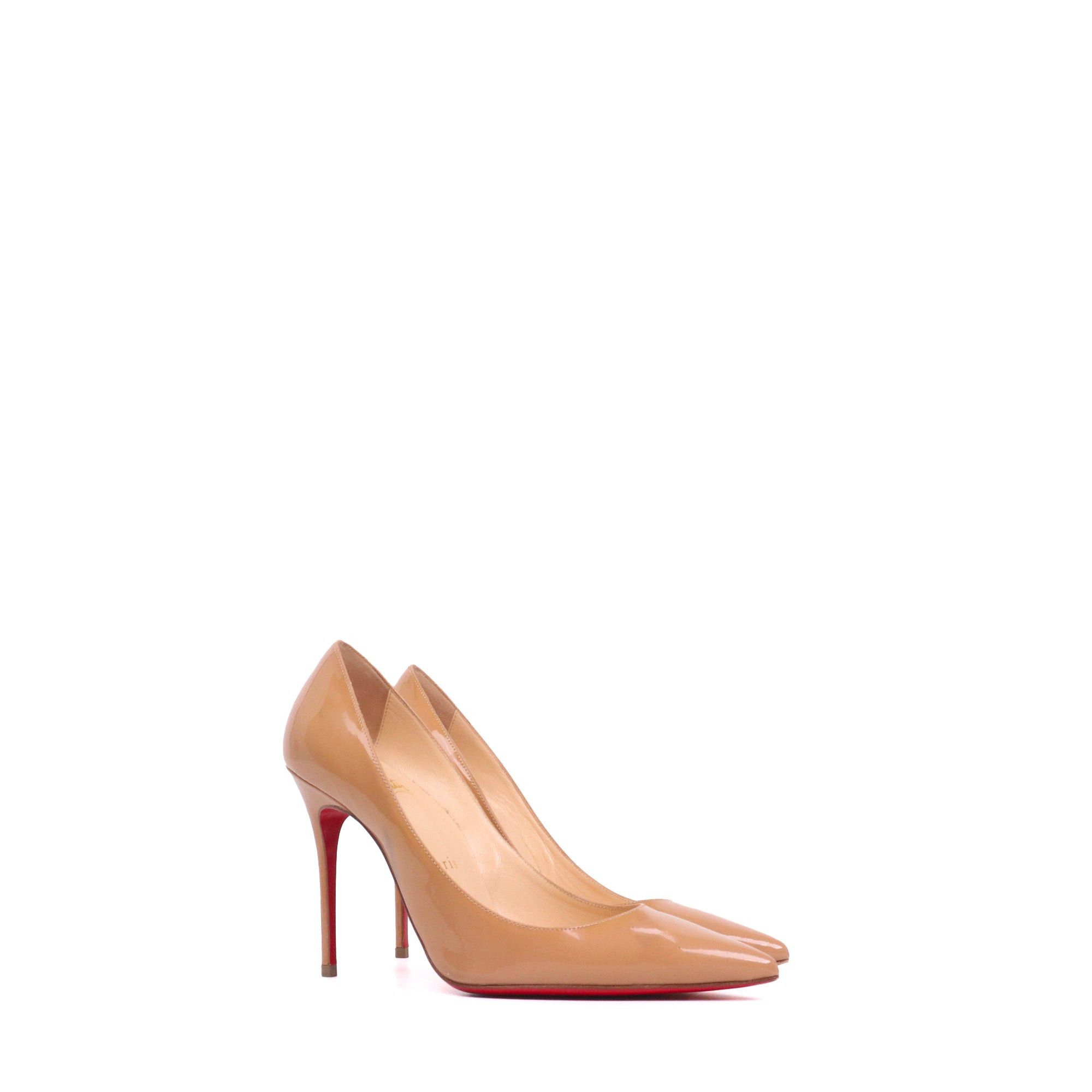 Christian Louboutin LOUBOUTIN - Kate Louboutin pumps in smooth beige patent leather (T36.5) Size US 5.5 / IT 35.5 - 1 Thumbnail