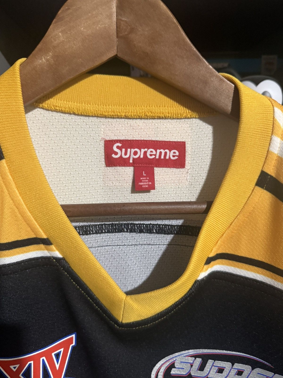 Supreme Supreme Black/Yellow Sudden Death Football Jersey Size US L / EU 52-54 / 3 - 4 Thumbnail