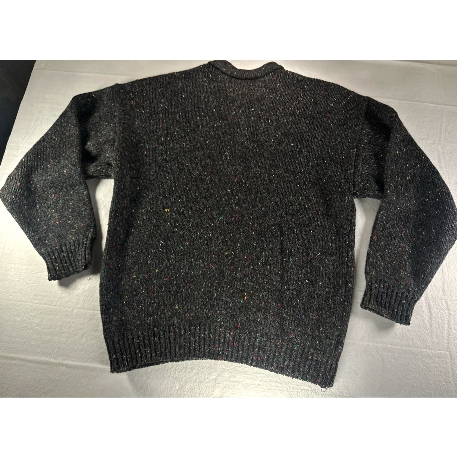 Vintage FLUID Fleck Knit Henley Sweater Men’s Large Gray Wool Blend Button Pullover Size US L / EU 52-54 / 3 - 2 Thumbnail