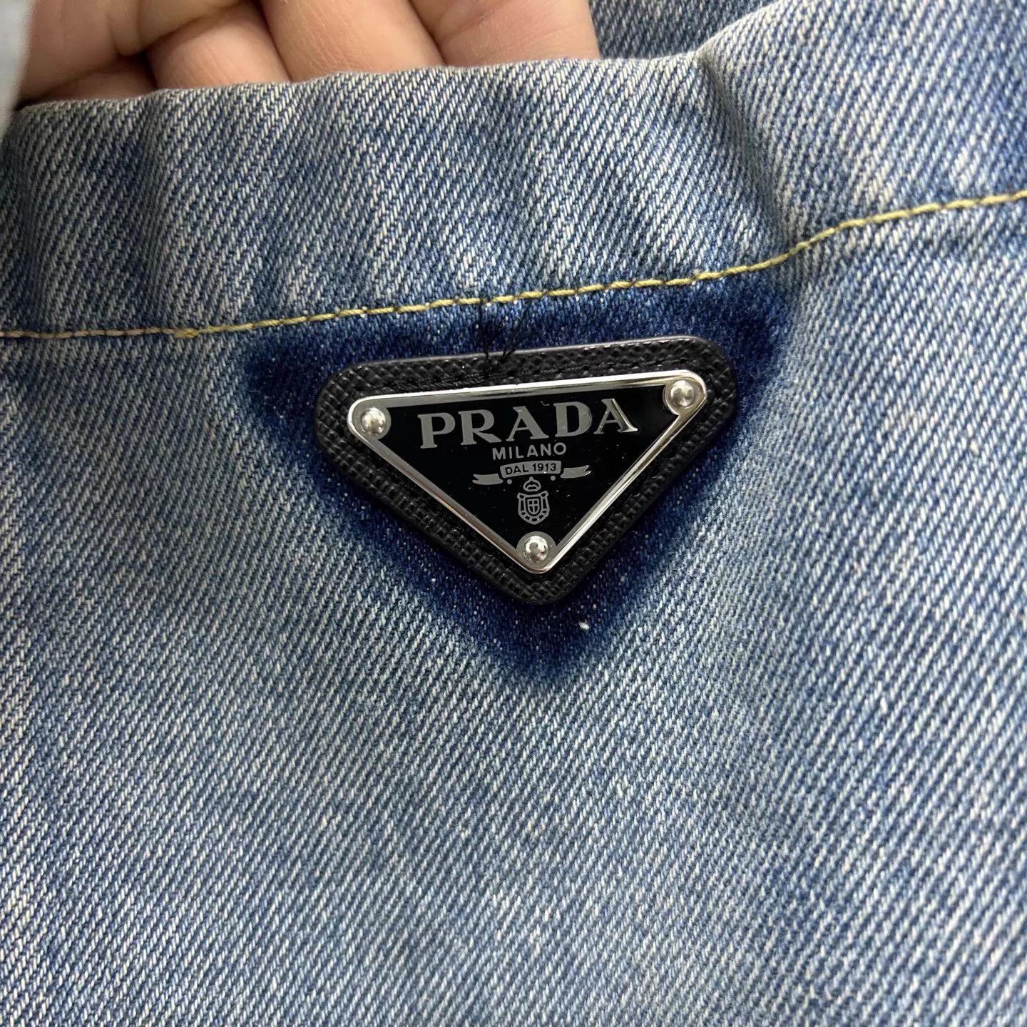 Prada Prada Washed Denim Collar Short Sleeve Shirt 99 New Size S Size US S / EU 44-46 / 1 - 3 Thumbnail