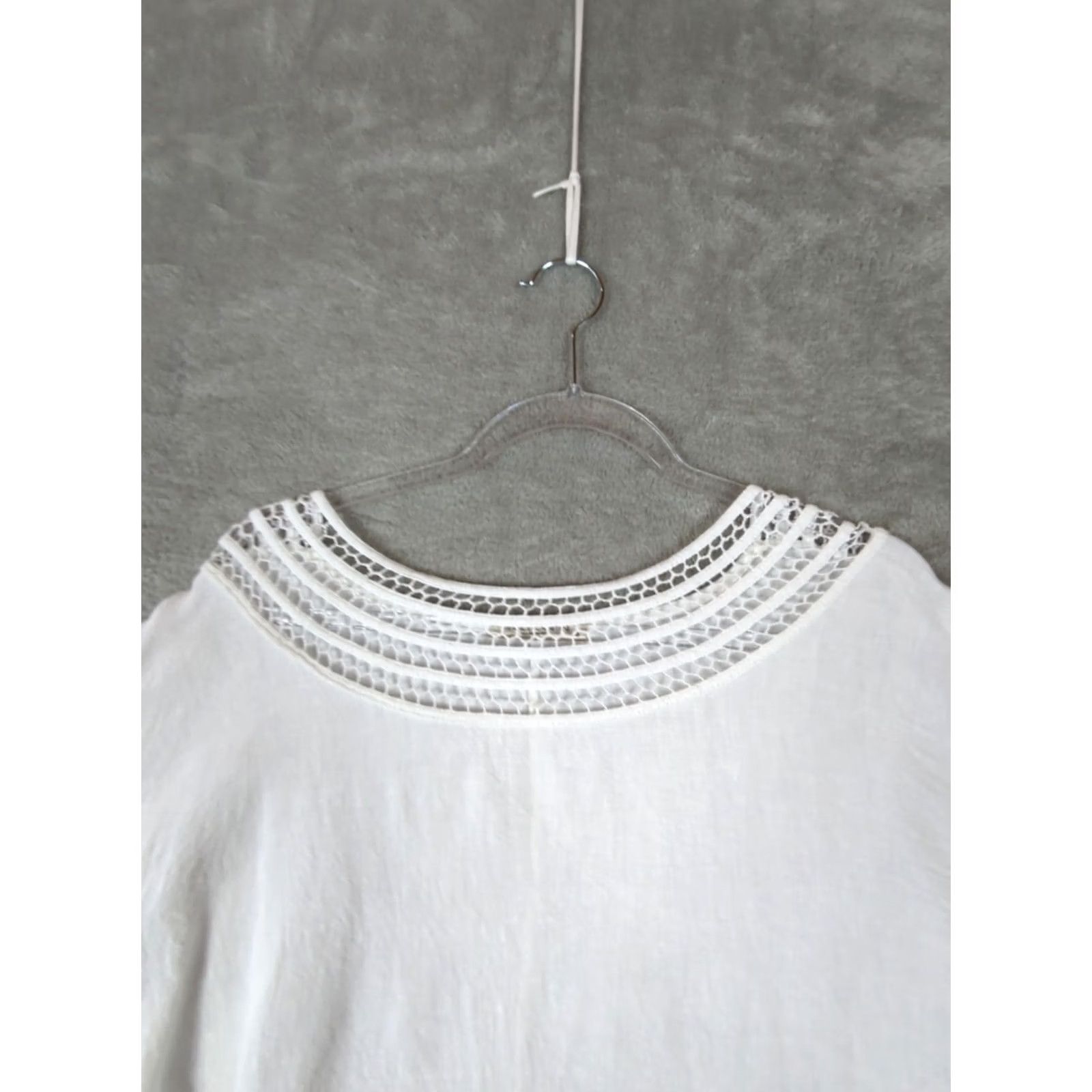 Vintage Francesca Bettini Womens White Linen Blouse Top M Made In Italy Boho Lagenlook Size M / US 6-8 / IT 42-44 - 3 Thumbnail