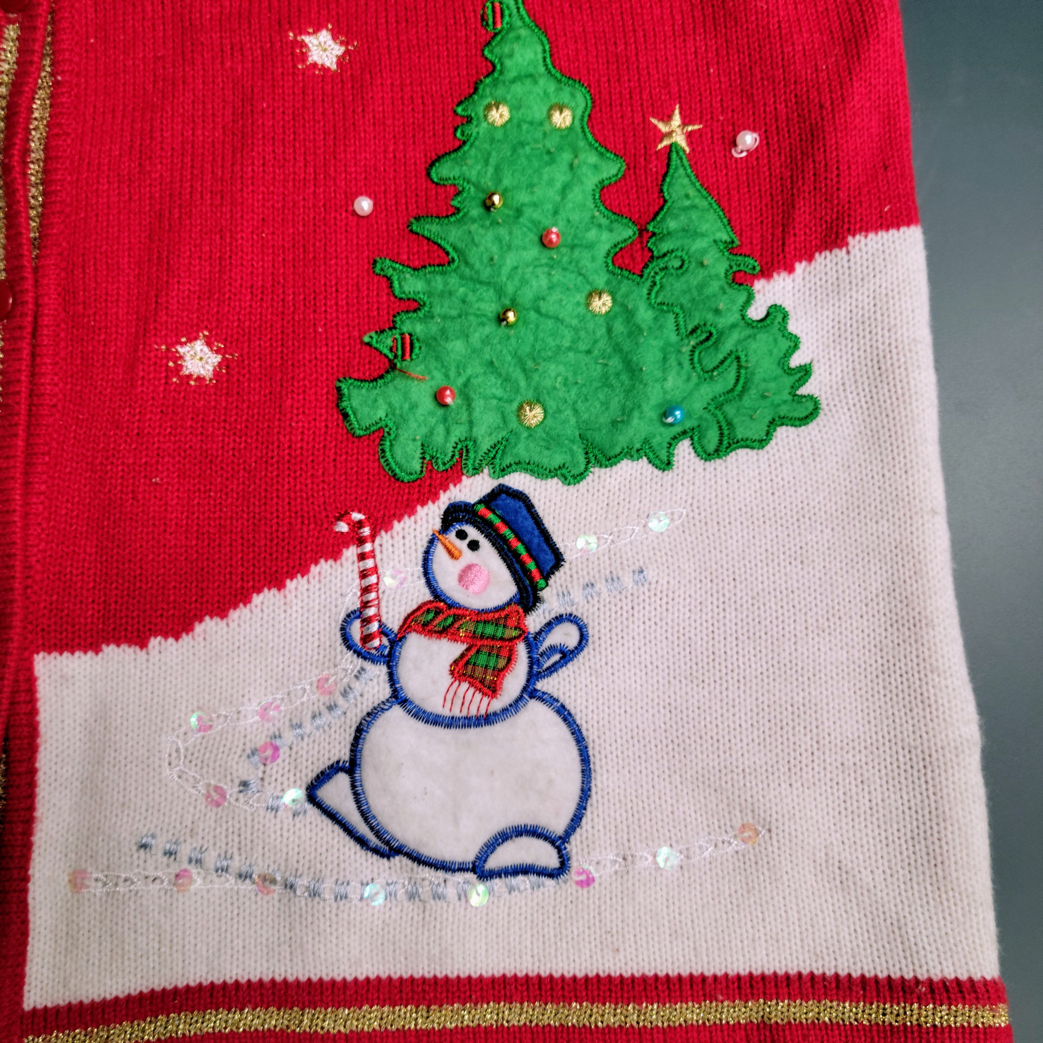 NBDN Nobrandedon Ugly Christmas Sweater Vest Playful Snowmen Winter Scene Size US L / EU 52-54 / 3 - 3 Thumbnail