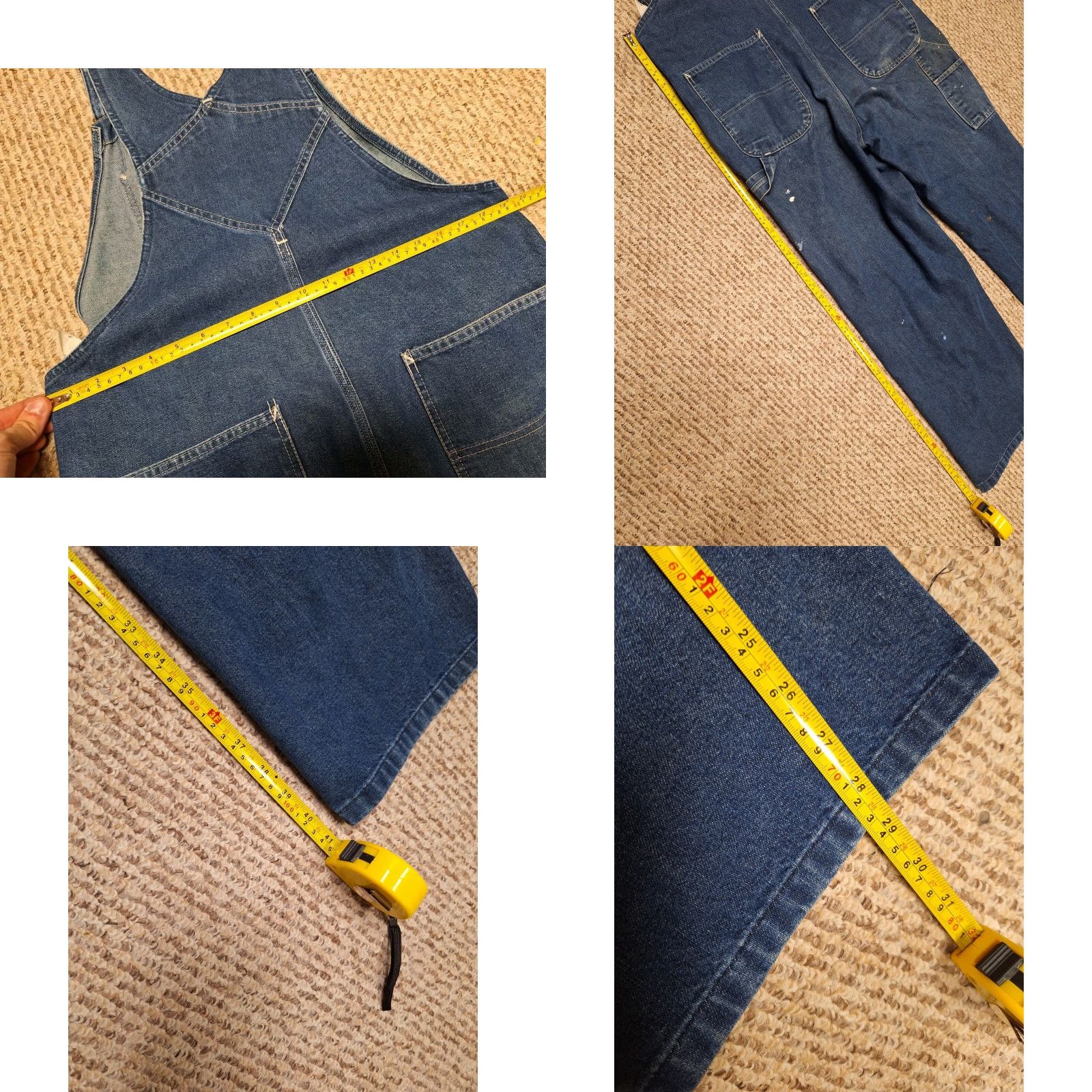 Denime Vintage Roebuck & Co. Denim Carpenter Jeans Overalls 90s Distressed Dark Blue 40 Mens Regular 40s Paint Size US 40 / EU 56 - 8 Thumbnail