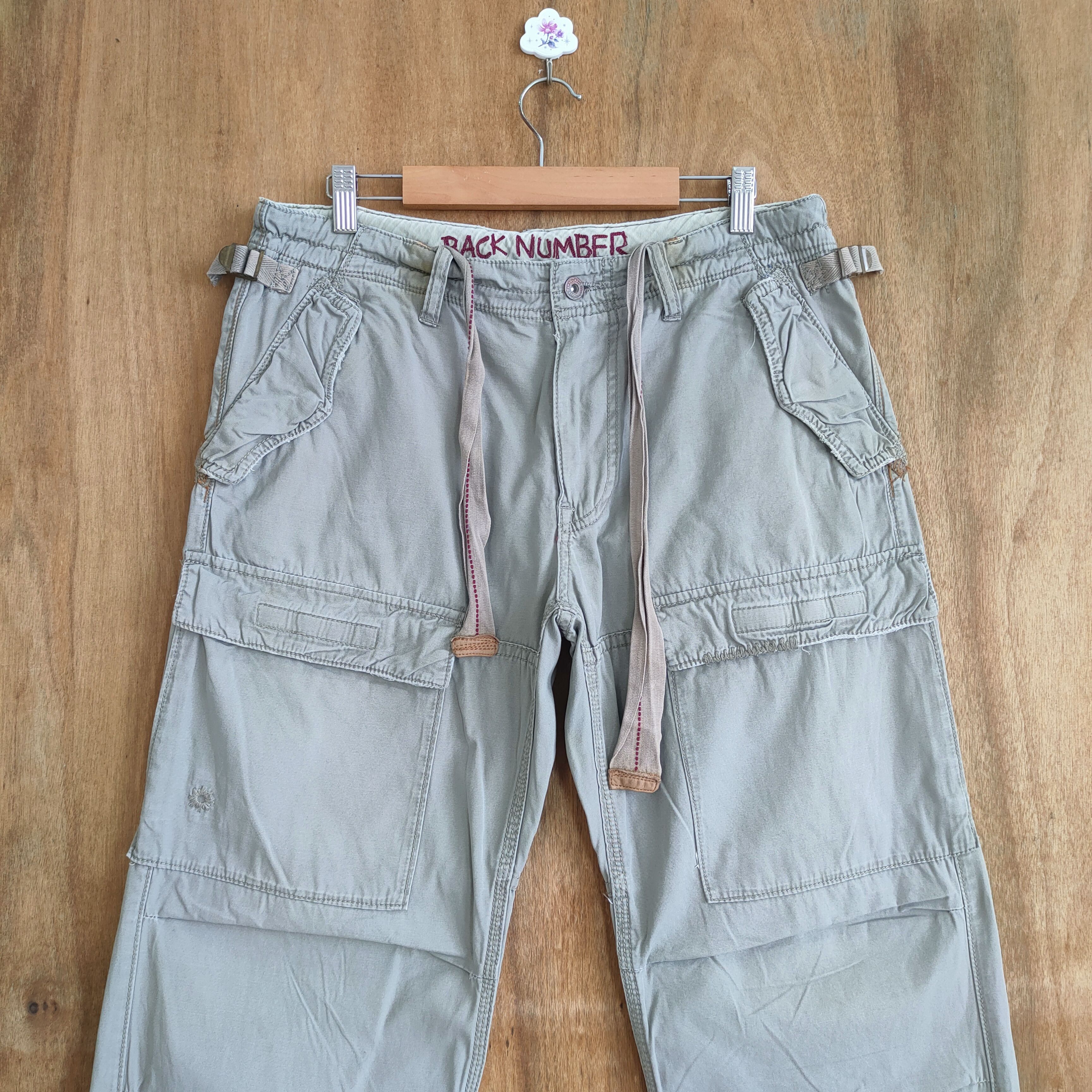 Japanese Brand VINTAGE GREY B NUMBER CARGO PANTS Size US 34 / EU 50 - 2 Thumbnail