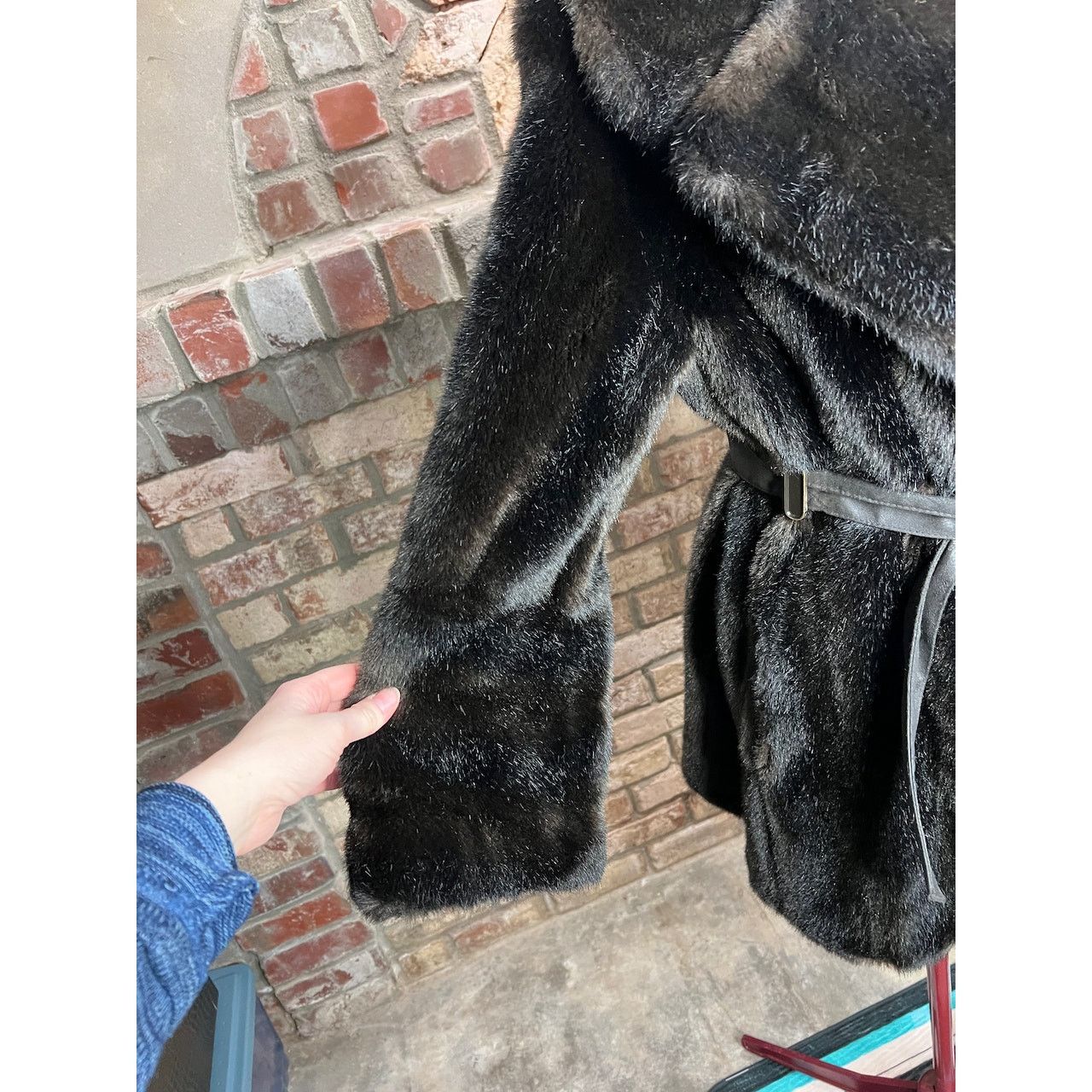 Vintage Faux fur collar vintage 60s exaggerated collar black Size L / US 10 / IT 46 - 6 Thumbnail