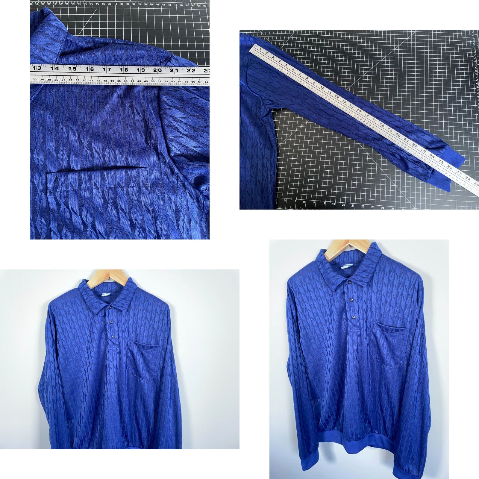 Haband VINTAGE Haband Polo Shirt 90s Dad Style Long Sleeve XL Blue Relaxed Fit Lightweight Polyester Mens casual workwear Size US XL / EU 56 / 4 - 8 Thumbnail