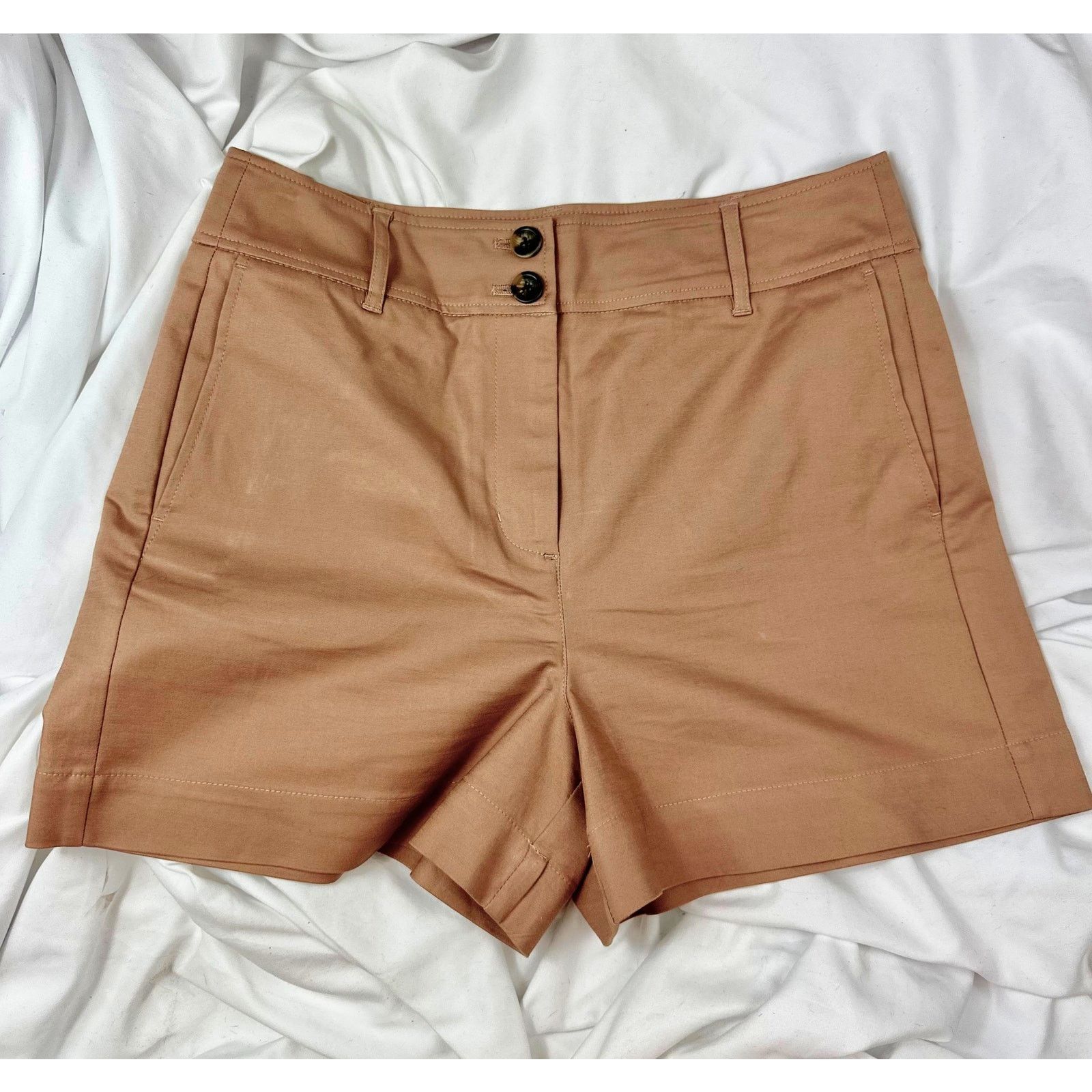 Boden Boden Westbourne Sateen Shorts Brown/Taupe Khaki Shorts 8 Size 30" / US 8 / IT 44 - 2 Thumbnail