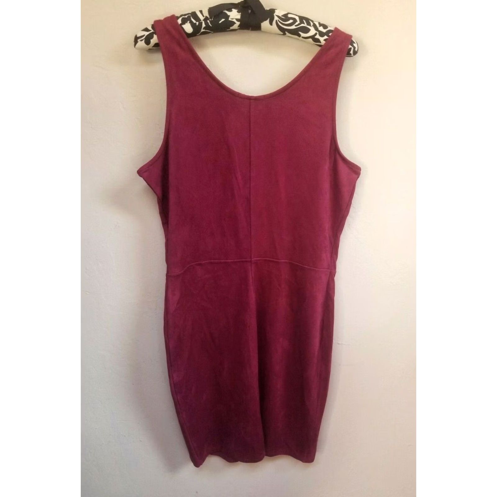 Vintage Astars Justine Vegan Leather Dress Sleeveless Bordeaux Suede Large NWT Woman Dress PRICED 43 Size L / US 10 / IT 46 - 2 Thumbnail