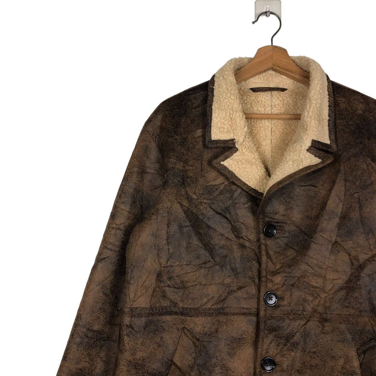 Japanese Brand 🔥VINTAGE BIKER JACKET SHEARLING BLANKET GU ISSEY MIYAKE Size US L / EU 52-54 / 3 - 9 Thumbnail