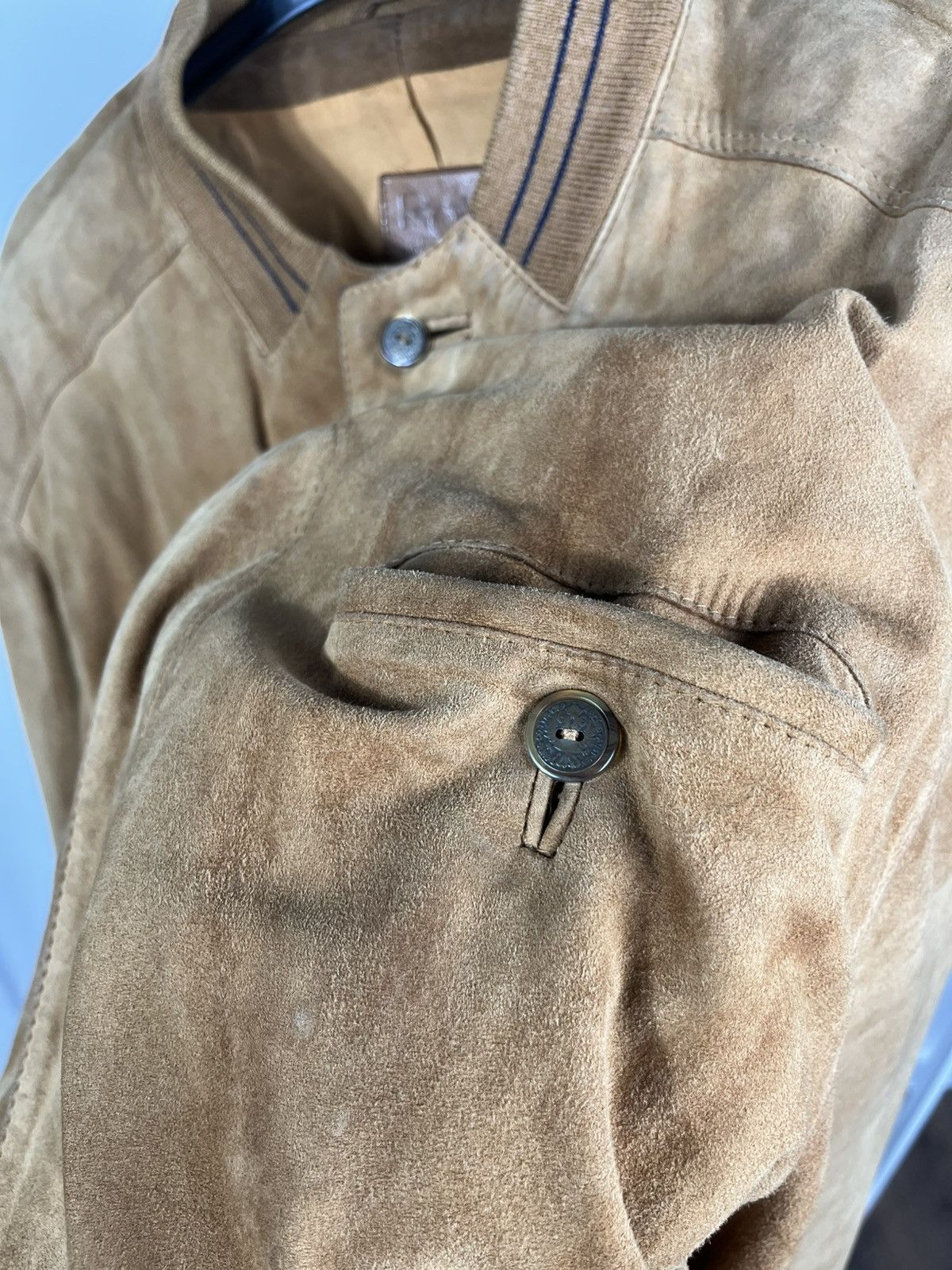 Leather Roth Suede Leather Bomber Jacket Brown Men’s Size 50 Size US L / EU 52-54 / 3 - 9 Thumbnail