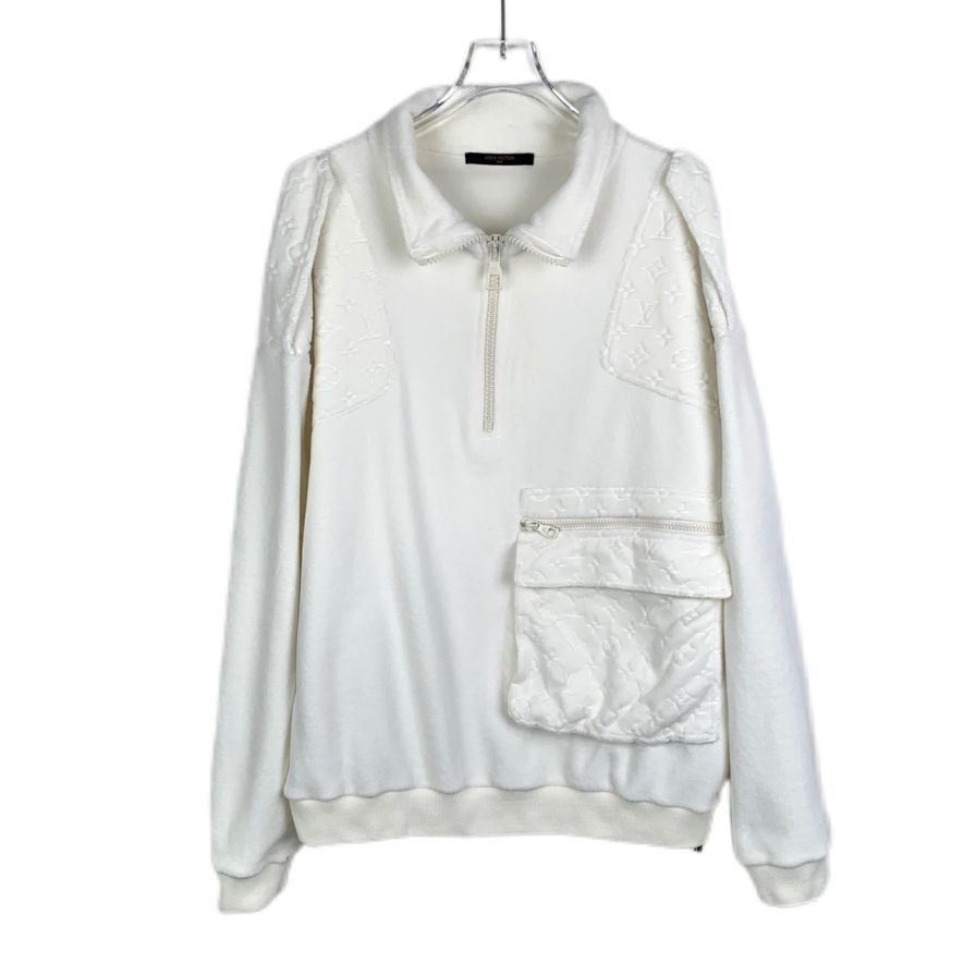 Louis Vuitton Louis Vuitton Embossed Logo Monogram Pocket Half-Zip Flocked Size US M / EU 48-50 / 2 - 1 Thumbnail