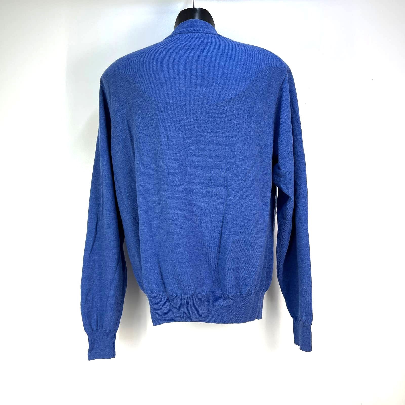 Vintage Peter Millar Merino Wool Blue Half Zip Pullover Knit Sweater Size US L / EU 52-54 / 3 - 6 Thumbnail