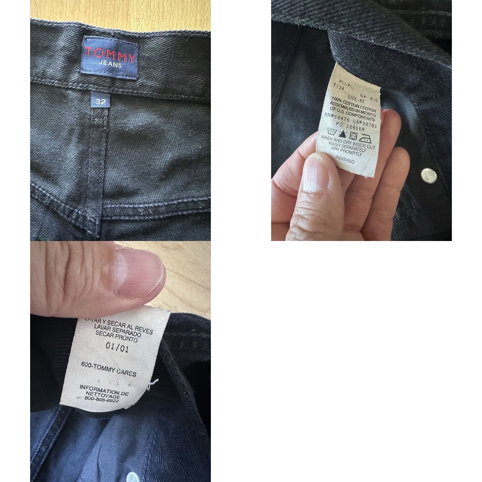 Tommy Hilfiger VINTAGE Tommy Hilfiger Shorts Mens 32 Black Denim Baggy Jorts Skater Y2K Bermuda 90s Grunge Hip Hop Mens Size US 32 / EU 48 - 8 Thumbnail