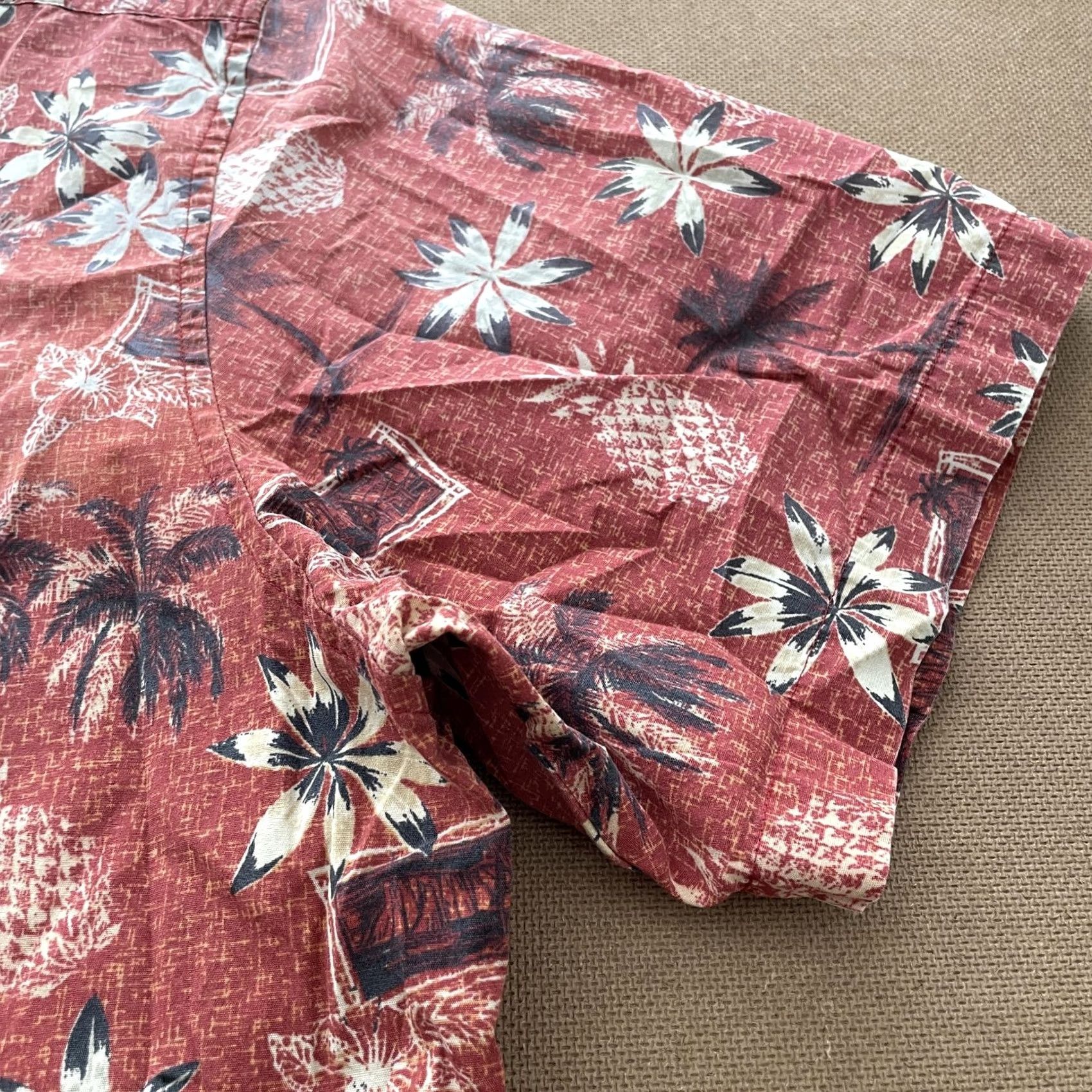 Vintage VINTAGE Natural Issue Shirt Mens XL Red Hawaiian Pineapple Palm Tree Floral Wrinkle Free Size US XL / EU 56 / 4 - 4 Thumbnail